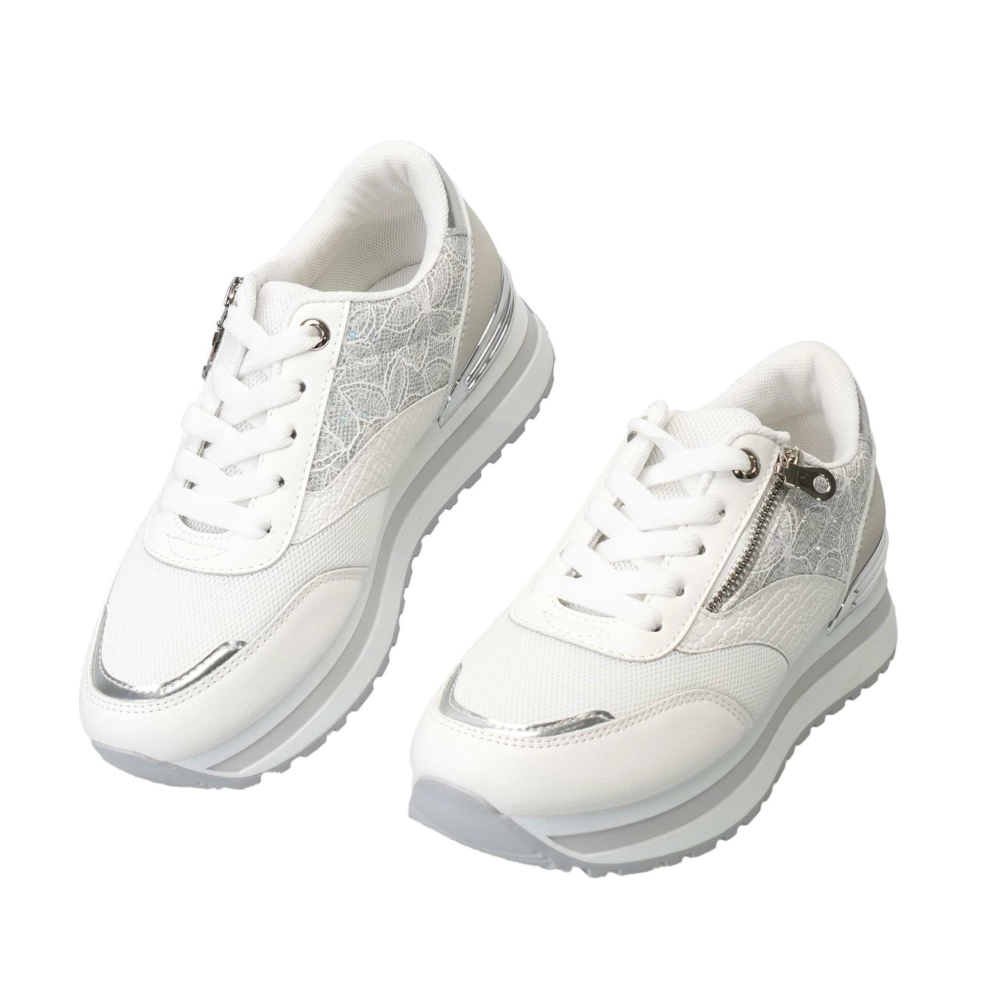 JOMIX Zapatillas Mujer Casuales Zapatillas Gruesas Plataforma Zapatos Cómodas Deportivos Caminar Sneaker