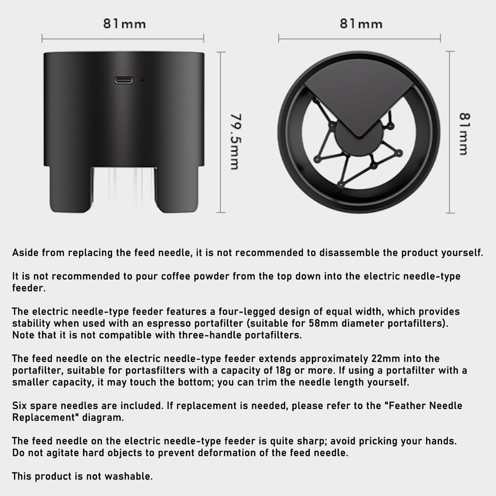 Distributeur de café électrique, mélangeur à expresso de 58 mm avec 18 aiguilles, rotation automatique pour porte-filtres droits