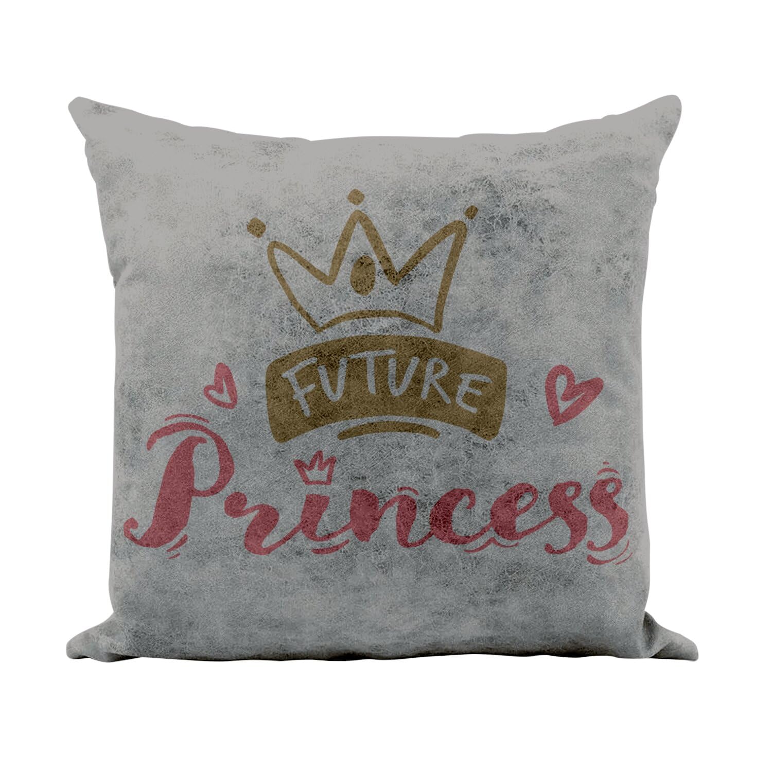 Coussin de garnissage similicuir gris Future Princess 40x40 cm pour des moments de lecture doux