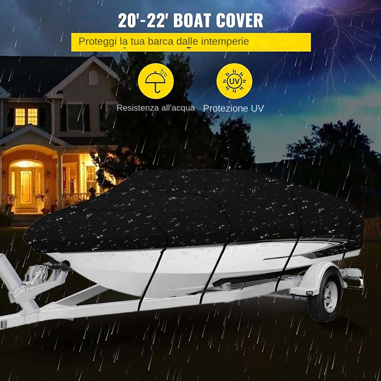 Coperchio di barca traileble, copertura per barche impermeabili V Hull