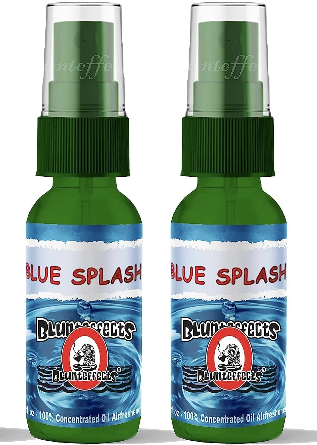 Blunteffects 100% Concentrated Air Freshener - 1 oz. Oil-Based Car/Home Spray - 2 Bottles - (Blue Splash™)