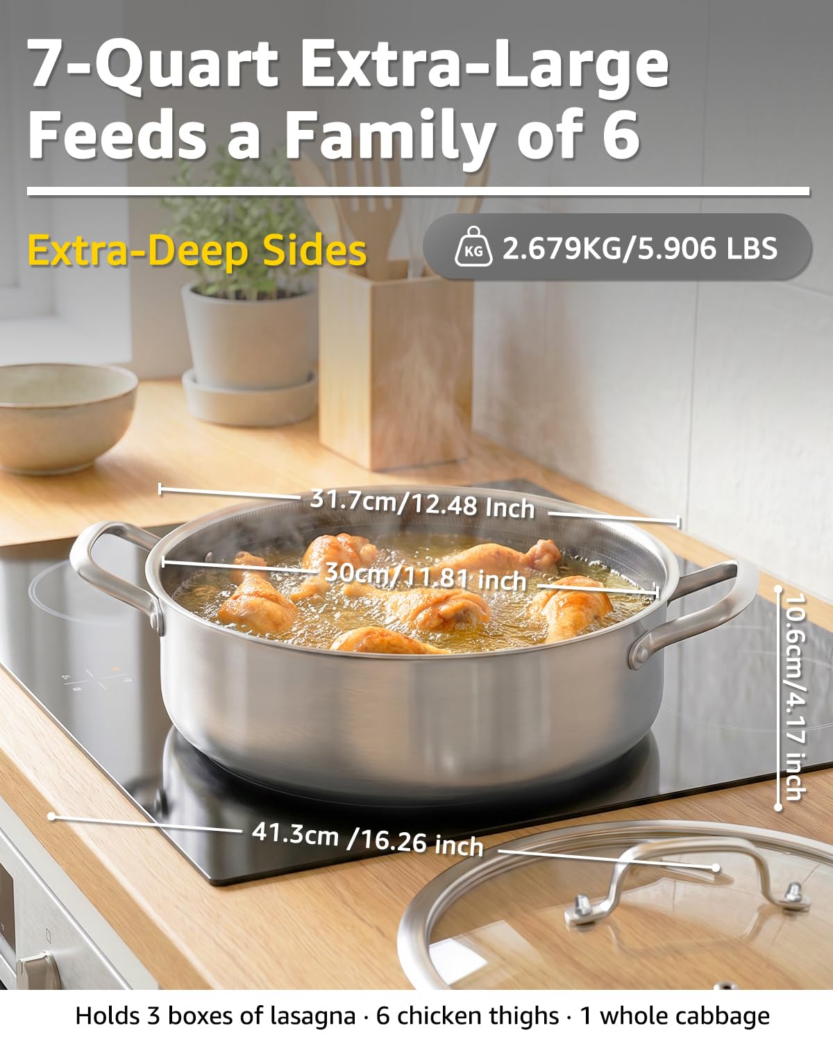 LOLYKITCH 7 Qt Deep Frying Pan with Lid -4