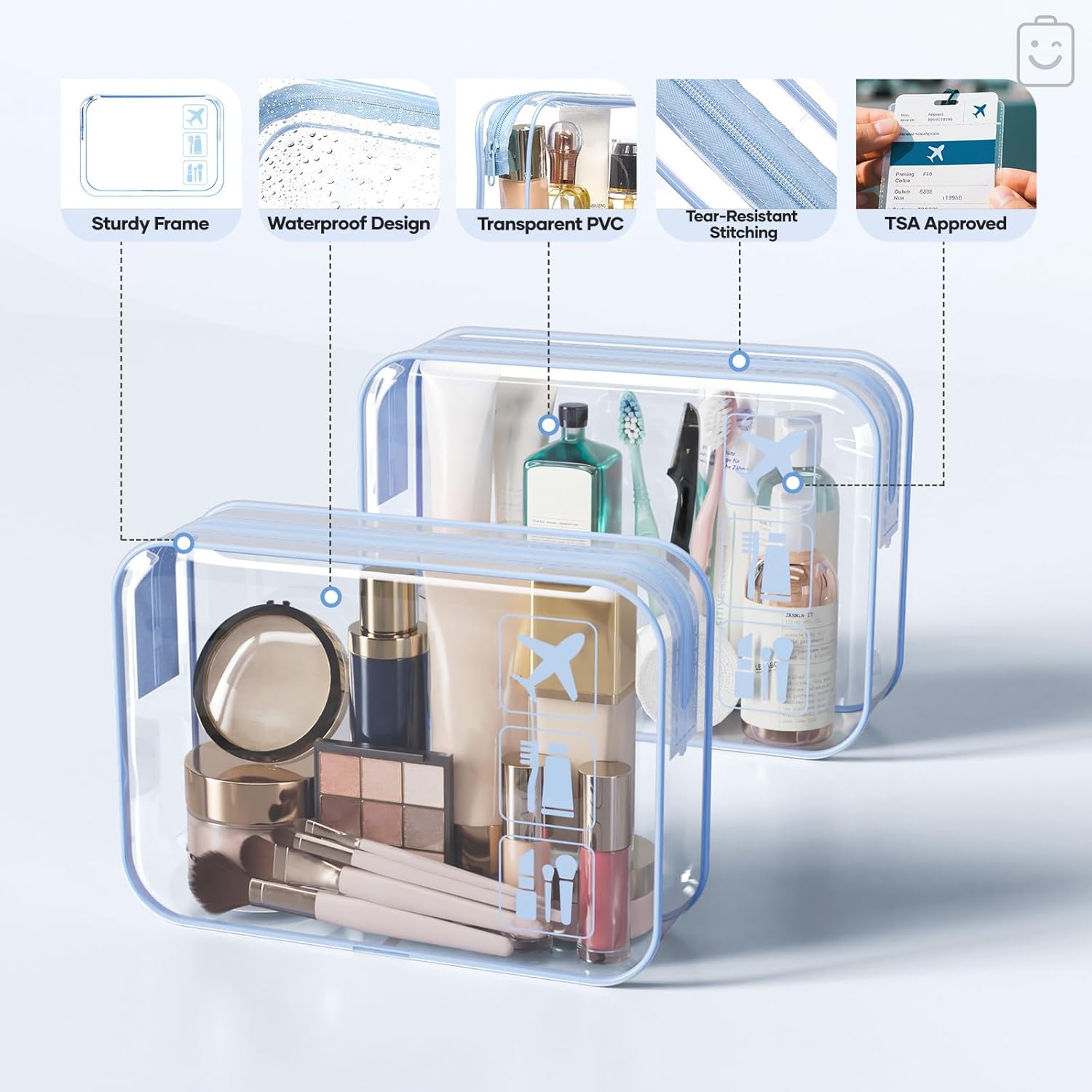 Veken 9/11 Set Compression Packing Cubes for Travel Essentials,Compressible Expandable Large Luggage Suitcase Organizer Bags for Clothing,Durable Space Saver Storage Bags(Light Blue) - Image 4