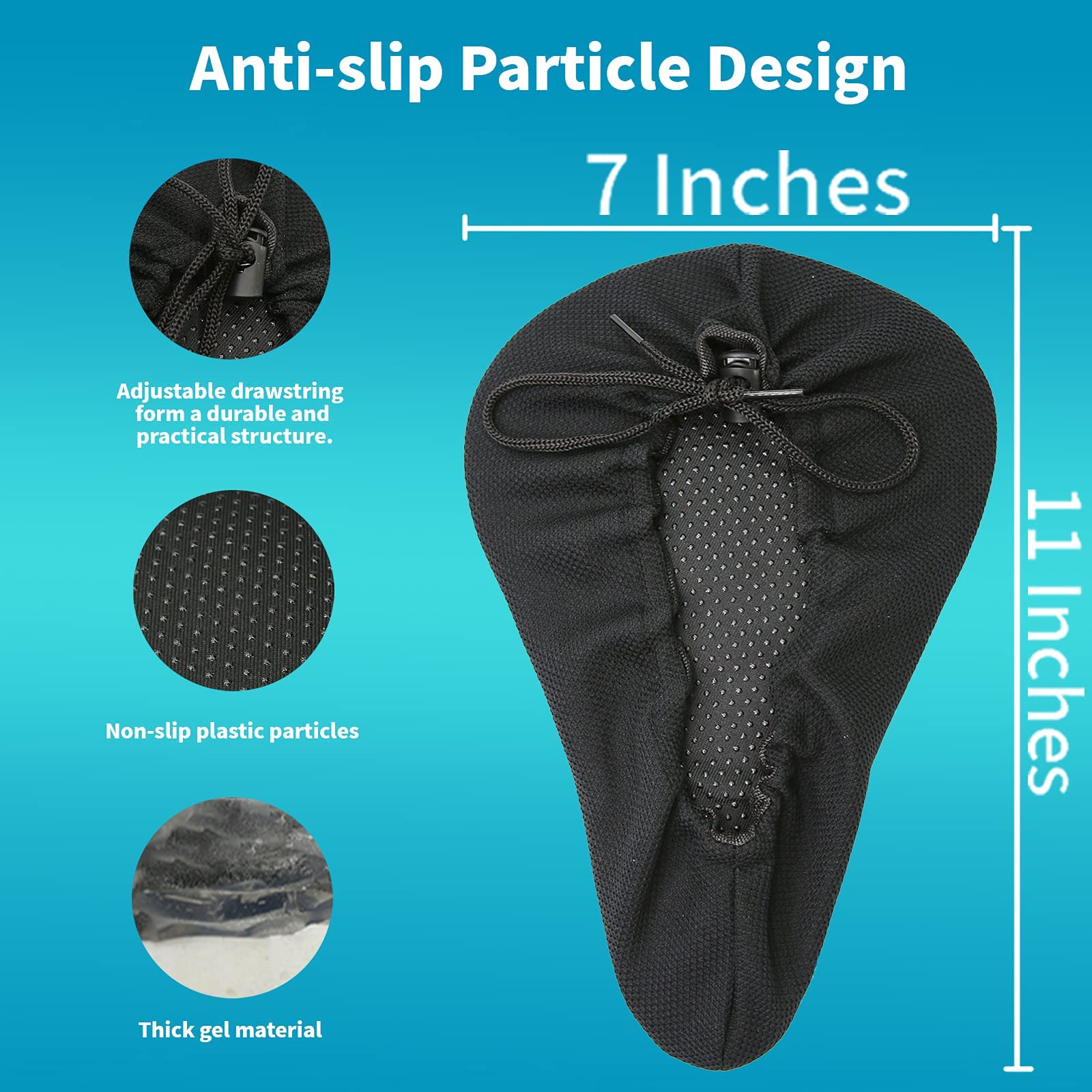 Housse De Selle De Vélo Gel Evoke Drive - Noir - Compatible Peloton/spin Bike - Imperméable - Neuf (garantie 1 An)