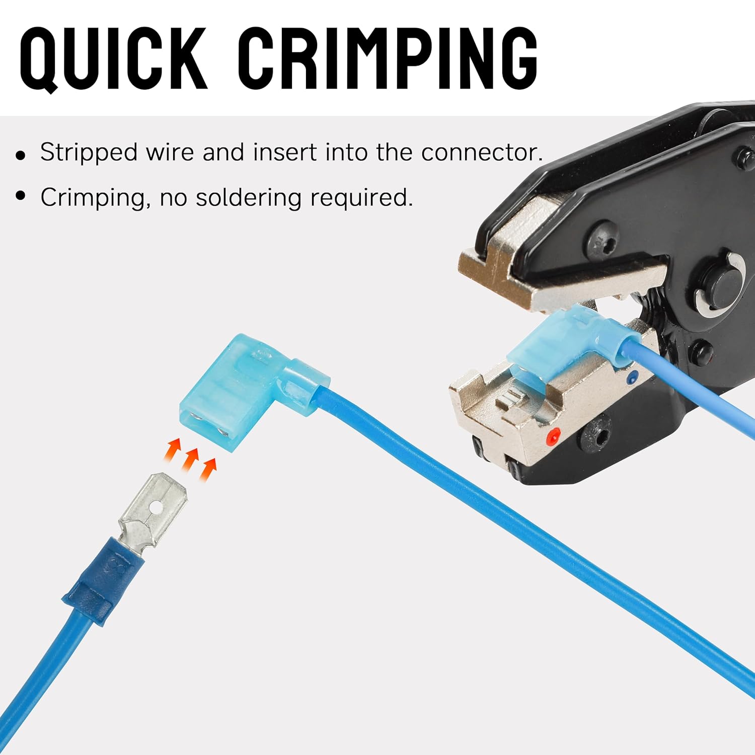 100PCS 90 Degree Flag Spade Connector Female - Nylon Blue 16-14 AWG - Quick Disconnect Electrical Wire Connectors - Right Anlge Tinned Copper Insulated Terminals for Automotive Electronics Crimp