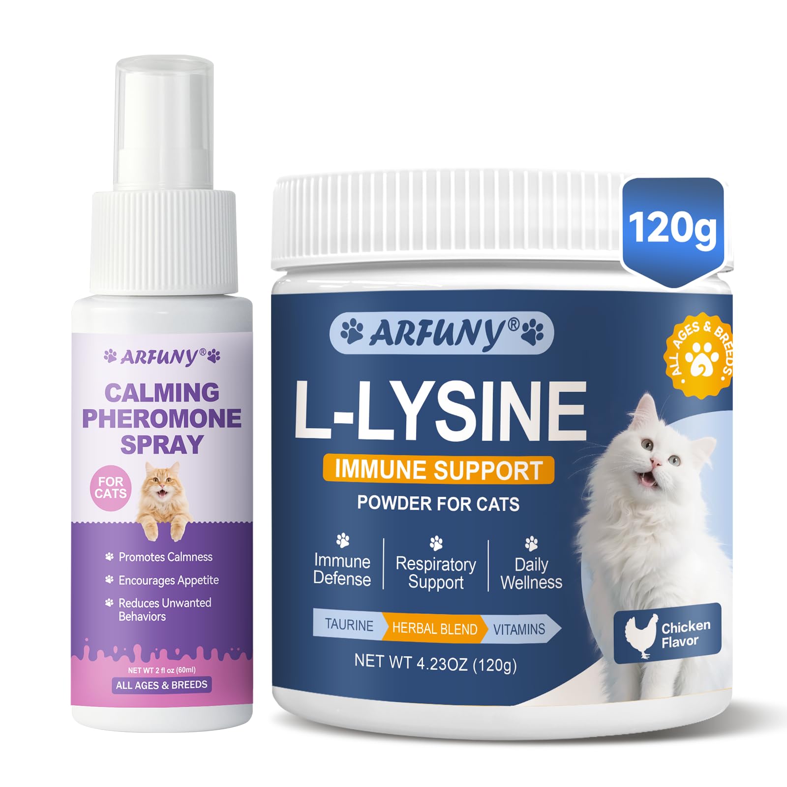 L-lysine pour chats et spray phéromones anti-stress et immunité