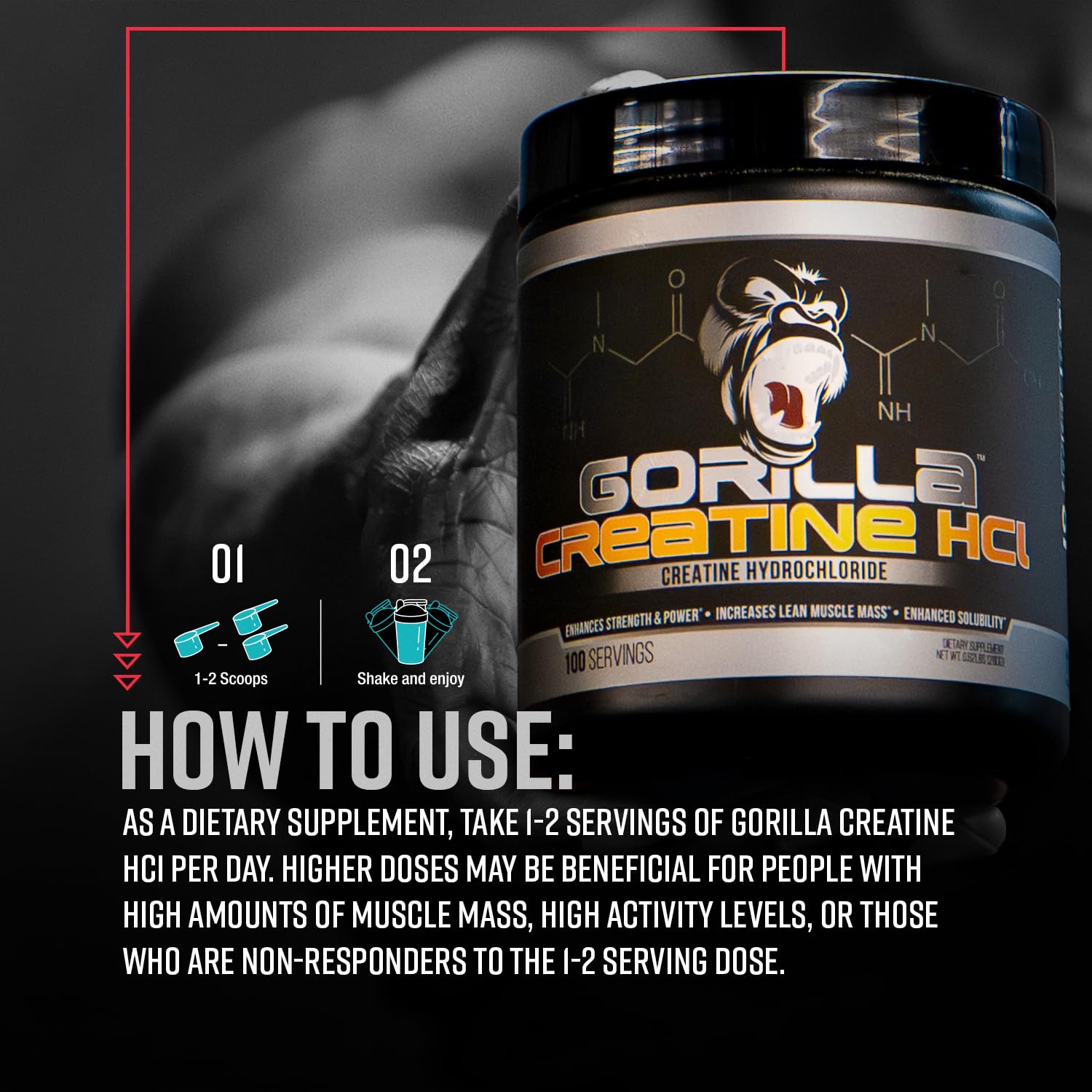 Amazon.com: Gorilla Mind CON-CRĒT® Creatine HCl W/Pepsin