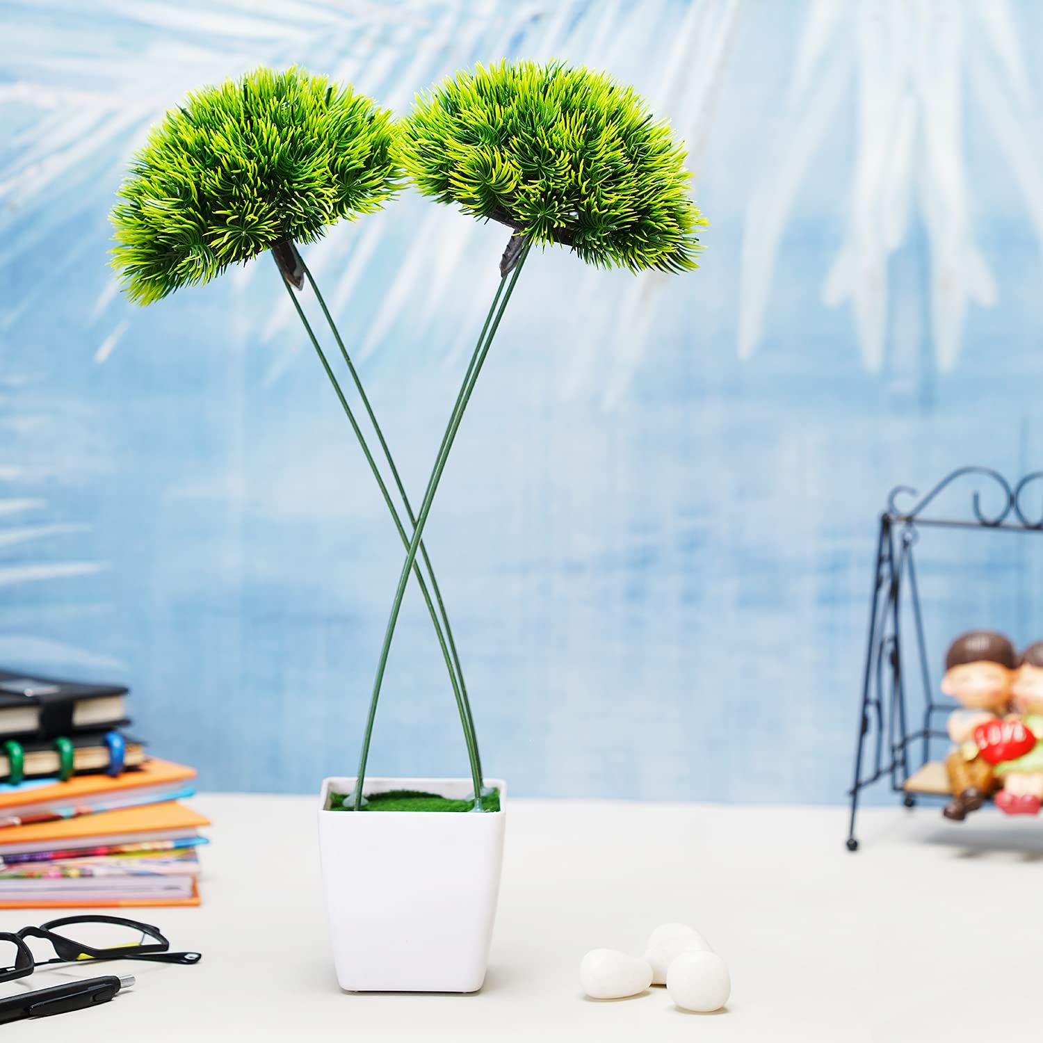 Dekorly® Vish Artificial Bonsai Long Green Coconut tree With Pot for Home Decor and Gifting Artifical Plants Outdoor, Artifical Plants for Home Decor Indoor Artificial Plants for Office Artificial Plants for Outdoors That Look Real