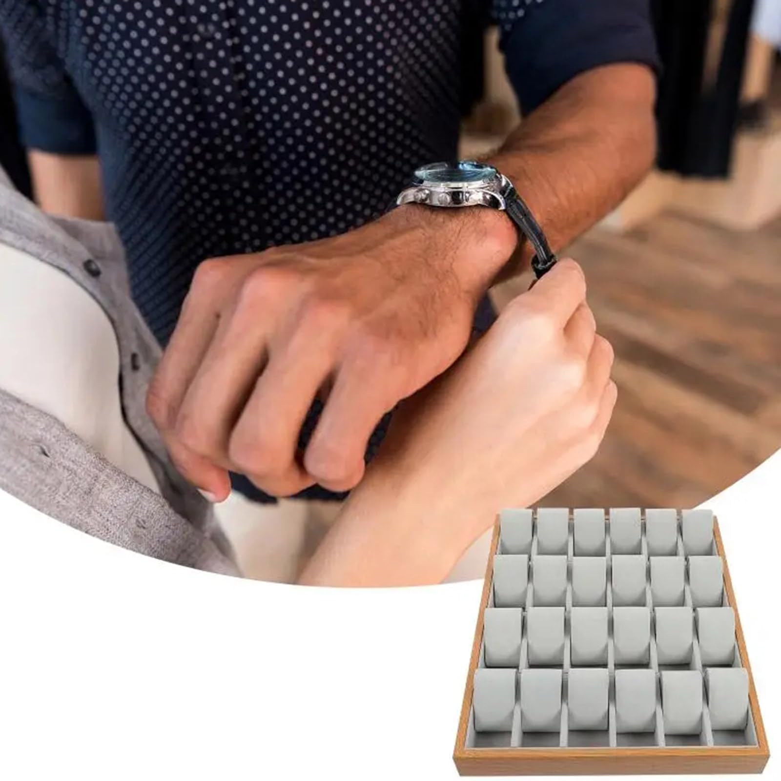 Vielseitiger Uhrenständer aus Holz – elegante Aufbewahrungsbox und Präsentationstablett für Armbanduhren – stilvoller Halter mit Kissen, perfekt zum Anpassen und Präsentieren von Uhren