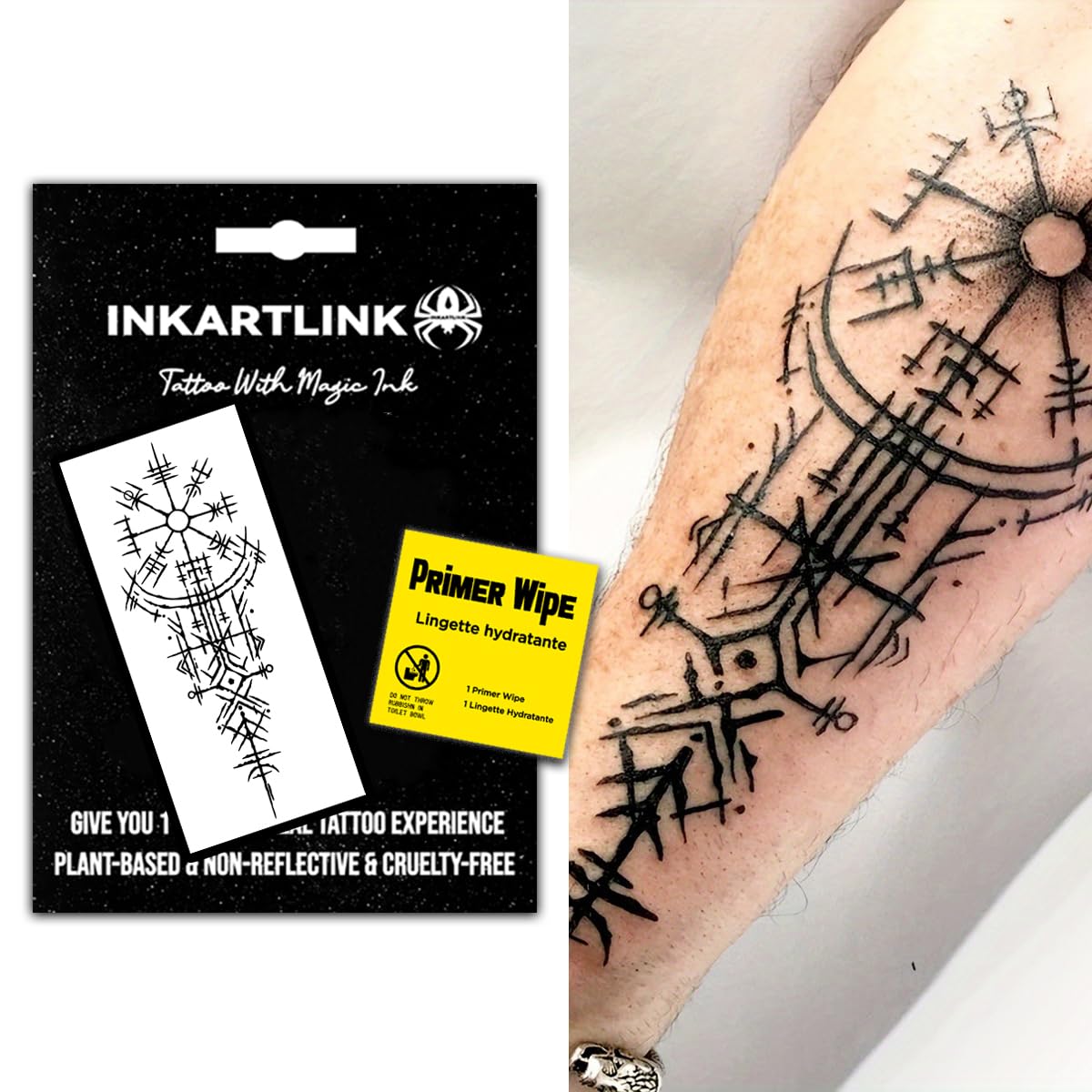 INKARTLINK Semi Permanent Temporary tattoos, niche unique tattoos, realistic tattoos, waterproof and non-reflective, exquisite packaging, unique design (Ancient Symbols 1)