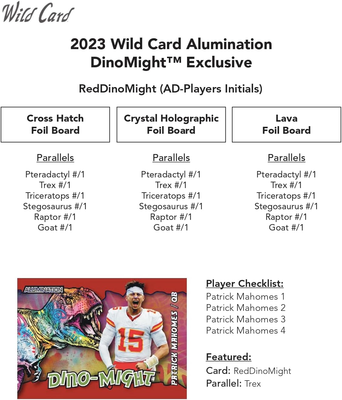 2023 Wild Card Alumination Football Dino-Might Hobby Trading Card Box (4 Encased Cards Per Box)