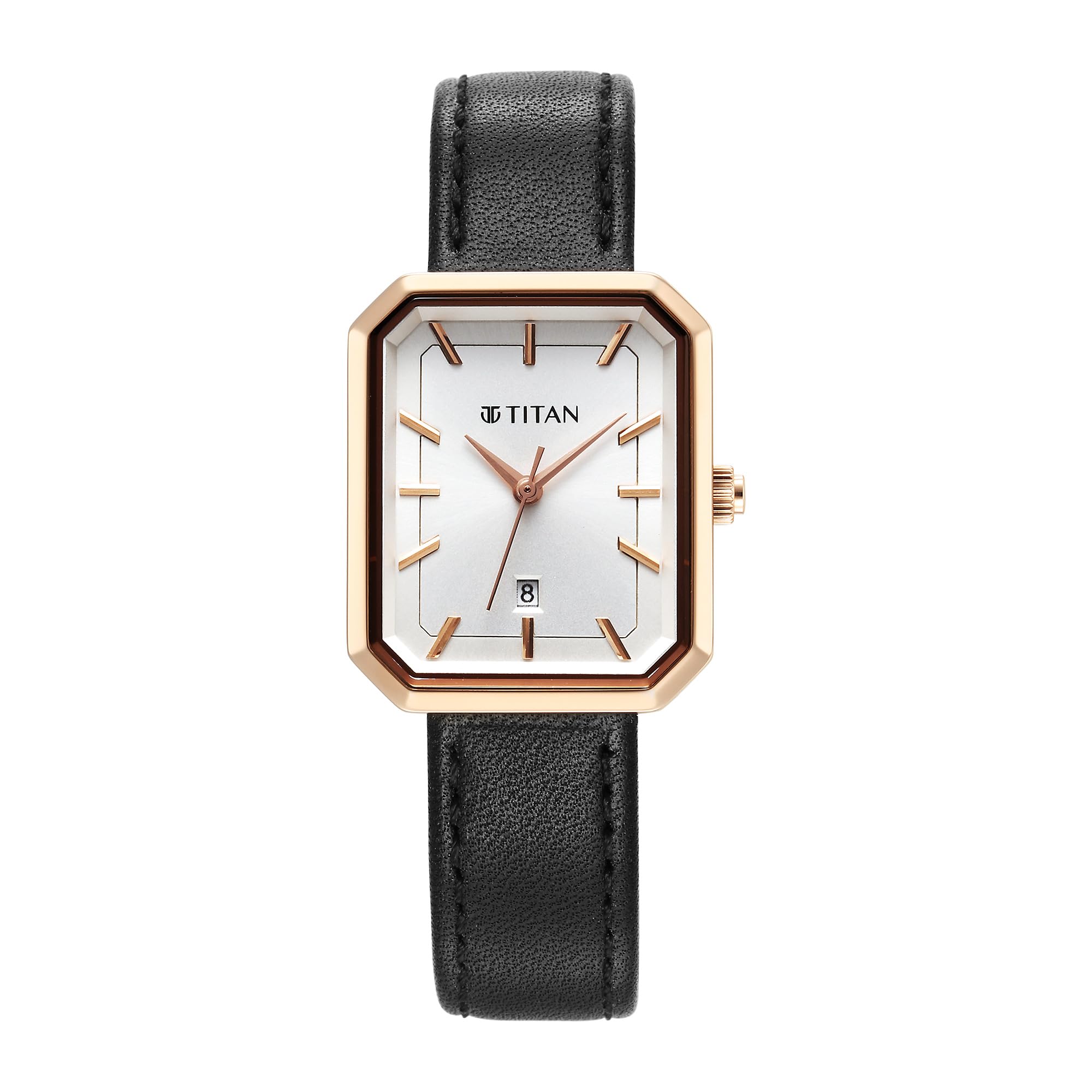 Titan Minimalists Quartz Analog with Date Silver Dial Black Leather Strap Watch for Women-95249WL01 (B0CCS51SR1) Amazon Price History, Amazon Price Tracker