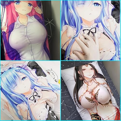 Miniatura 7 de Almohadas para el Cuerpo con Fundas de Anime Dakimakura 170×50 cm Funda de Almohada de Abrazo Relleno de Silicona para Prótesis de Senos, Suave,
