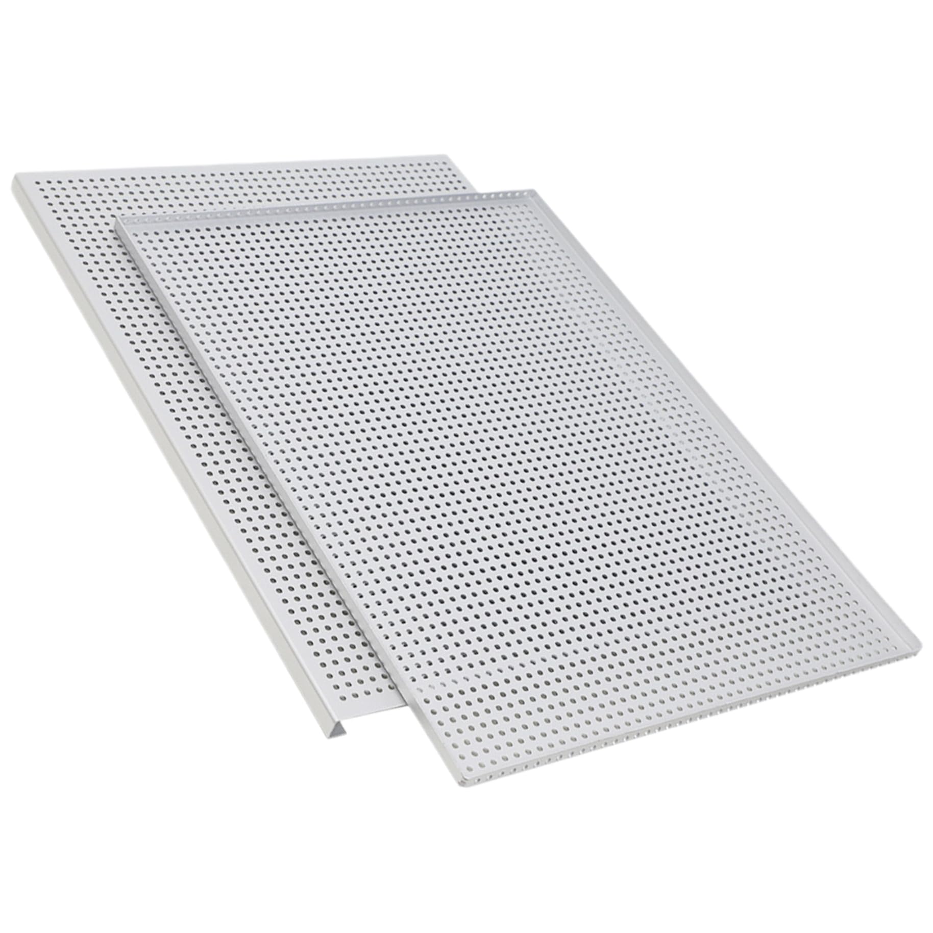 Hojas antiadherentes de hojaldre – 2 bandejas perforadas de aluminio de grado alimenticio de 2 mm de grosor, molde multiusos para postres y carnes, ideal para Mille Feuille y más