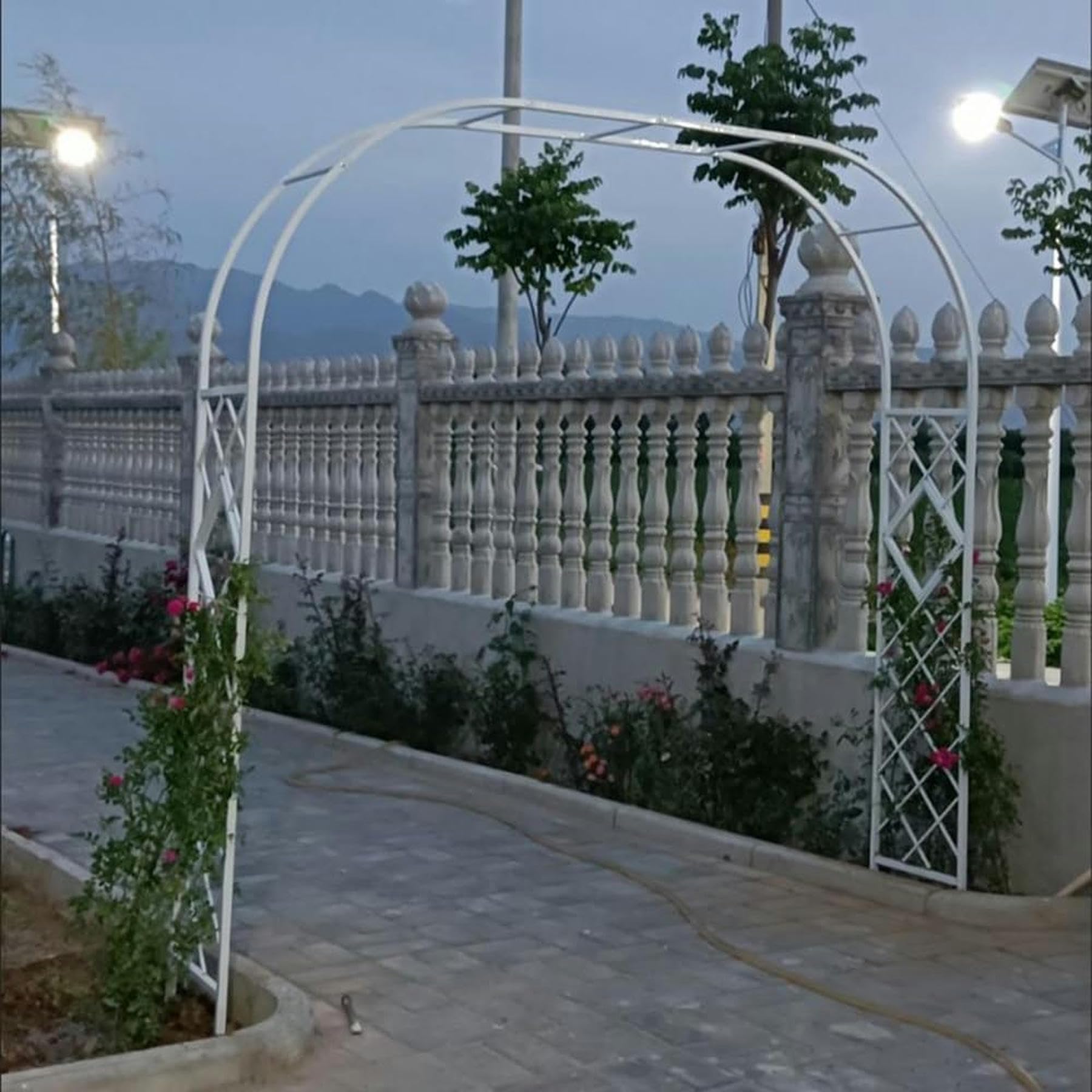 Arche de jardin, arche pour roses, grimpante, 140 x 230 cm, 200 x 230 cm, 280 x 230 cm, 340 x 230 cm, blanc pour cour et jardin (taille : L 200 x H 230 x 40 cm)