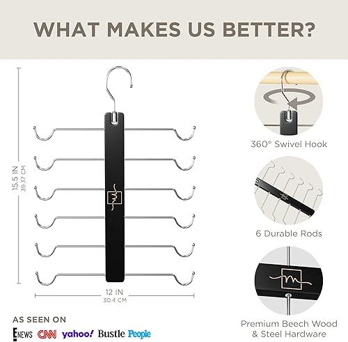 Miniatura 2 de MORALVE Perchas de madera de haya europea para camisetas sin mangas, para ahorrar espacio, para organizador de armario, organizador de camisetas sin