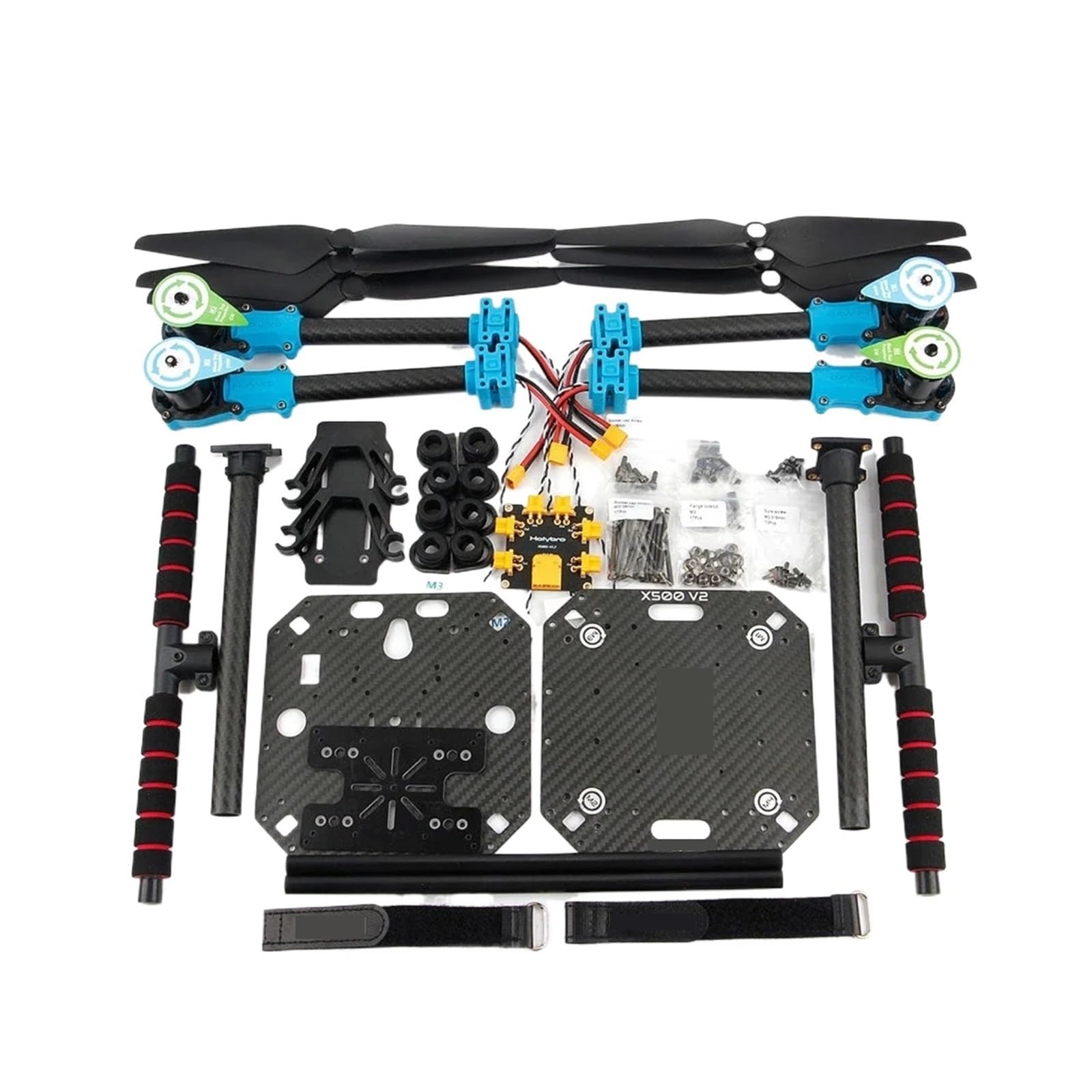 Kit de marco, compatible con HolyBro, X500 V2 500mm ARF | Cuerpo de fibra de carbono 144x144mm, 2mm, tren de aterrizaje 215mm, 610g(X500 V2 Frame Kit)