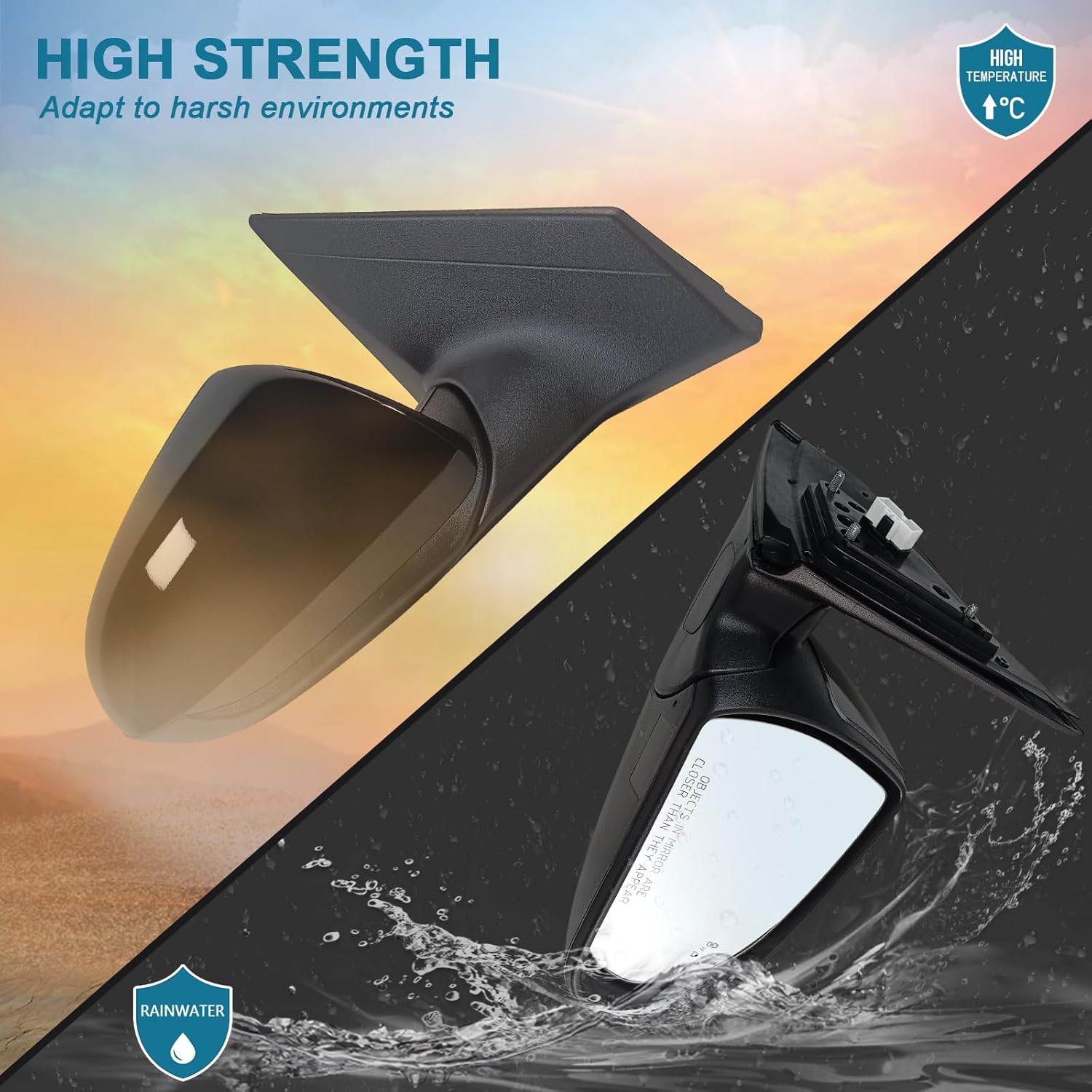 Right Passenger Side Mirror Assembly Fits 2017 2018 2019 2020 Hyundai Elantra with Power Glass Heated Blind Spot Detection and Manual Folding Match to Black Replace HY1321226 (7Pins)