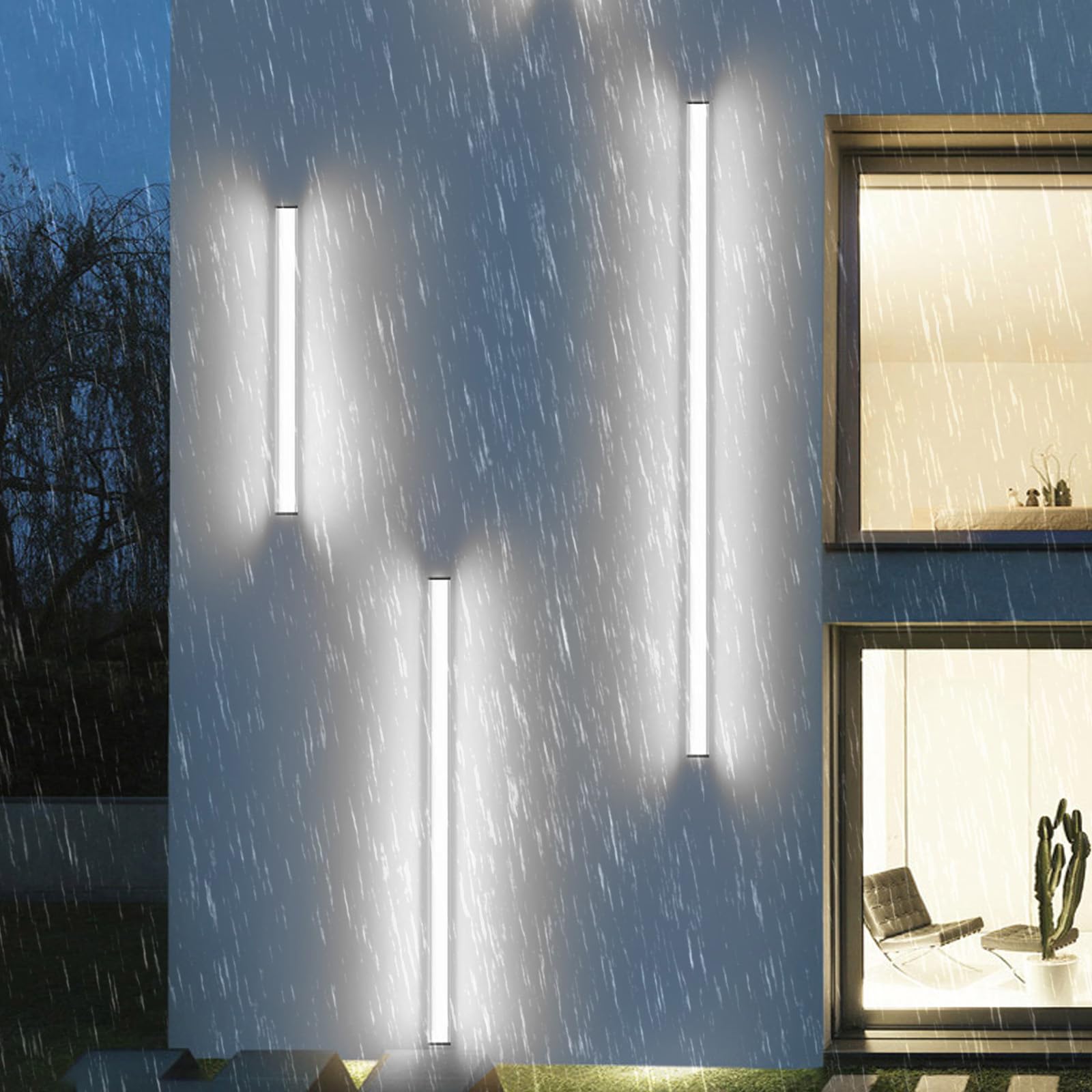 Eclairage Mural Extérieur Jardin IP65 Applique Murale LED Moderne Longue Lampe Allée 150cm - 8
