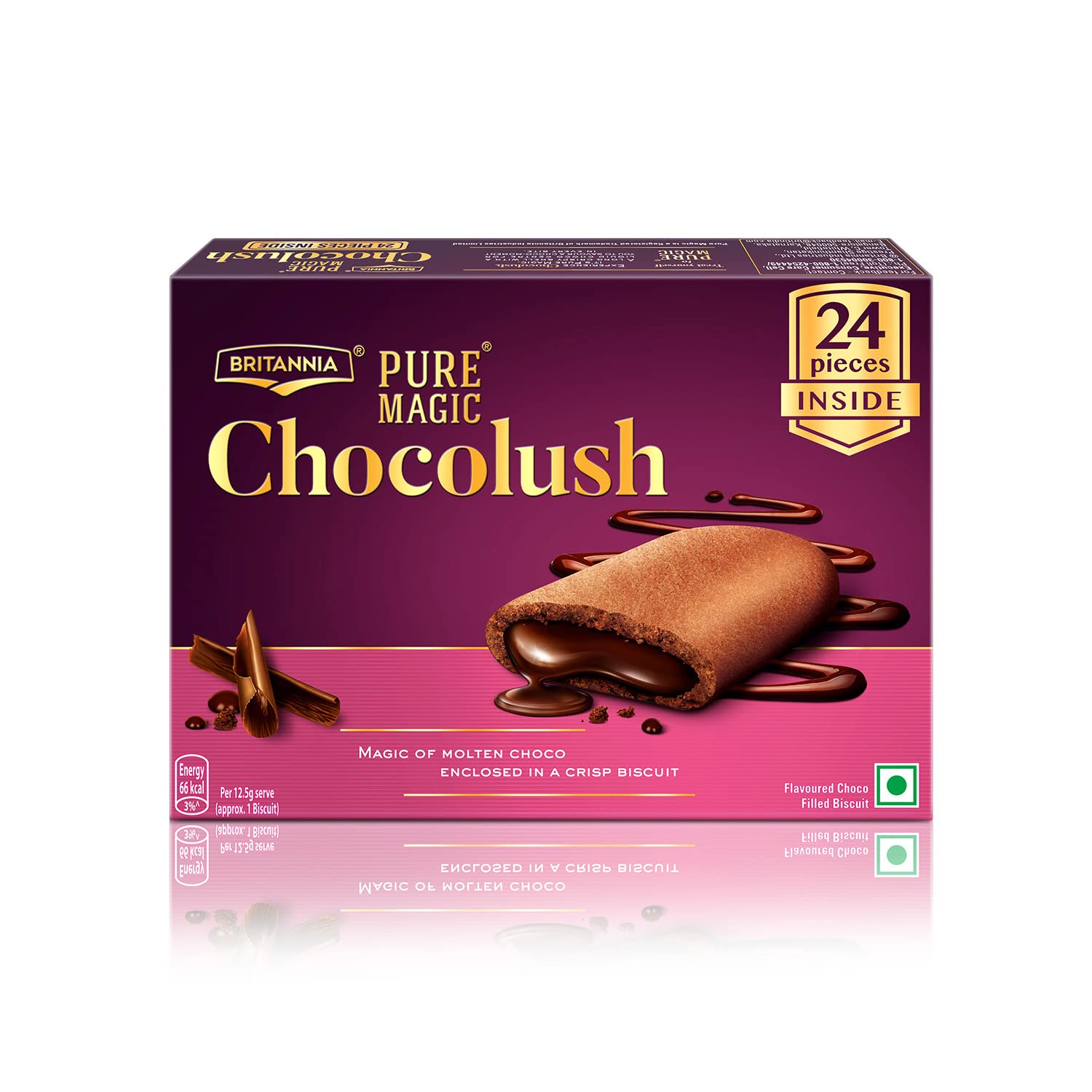 Britannia Pure Magic Chocolush, 300g, with extra crunchy biscuit and gooey choco-filling, Pack of 2 - Image 4 thumbnail