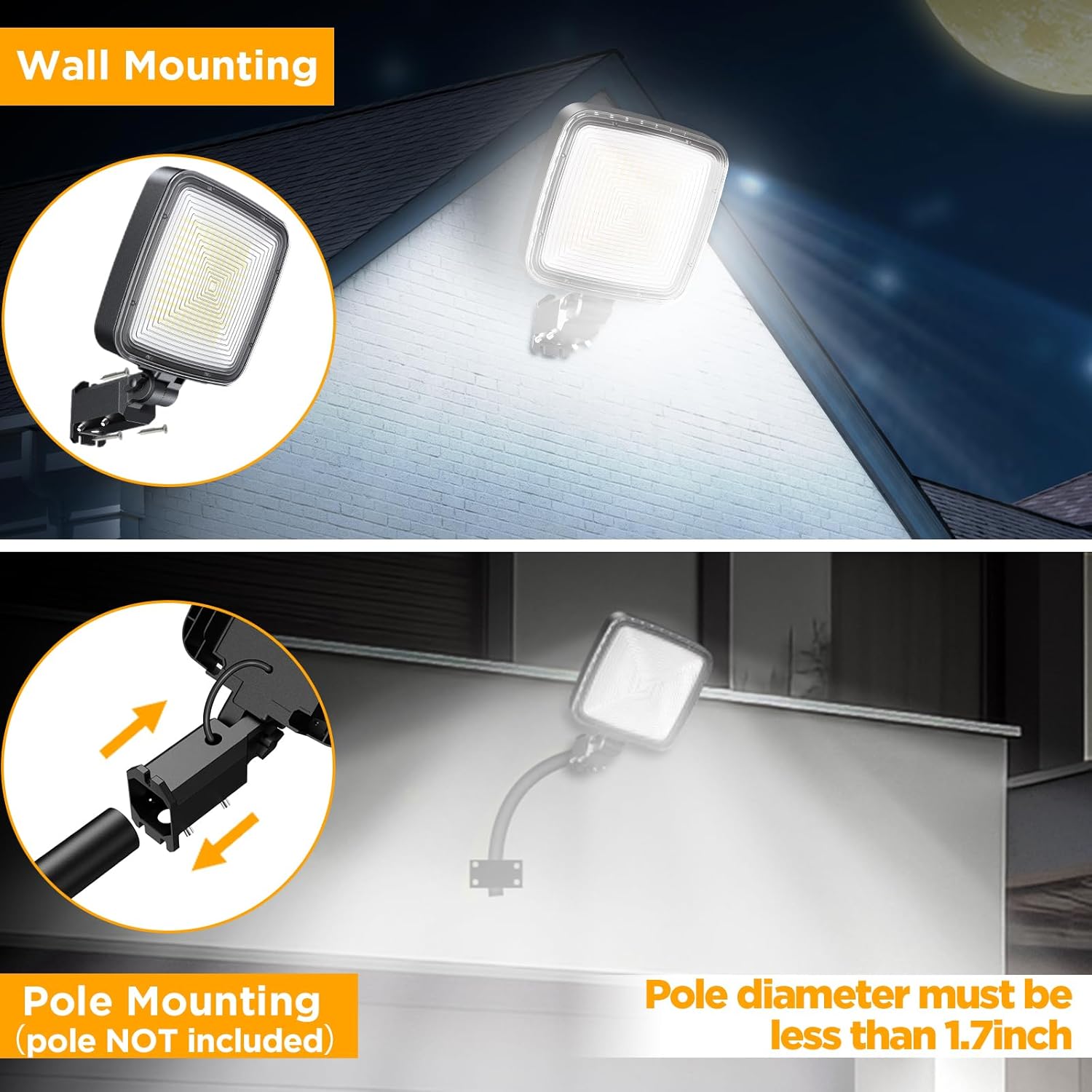 200W Dusk to Dawn Outdoor Lighting with 150° Adjustable, 23000LM Outdoor Flood Lights, 6500K Garage Lights, IP66 Waterproof LED Barn Lights Outdoor for Street Yard Shop