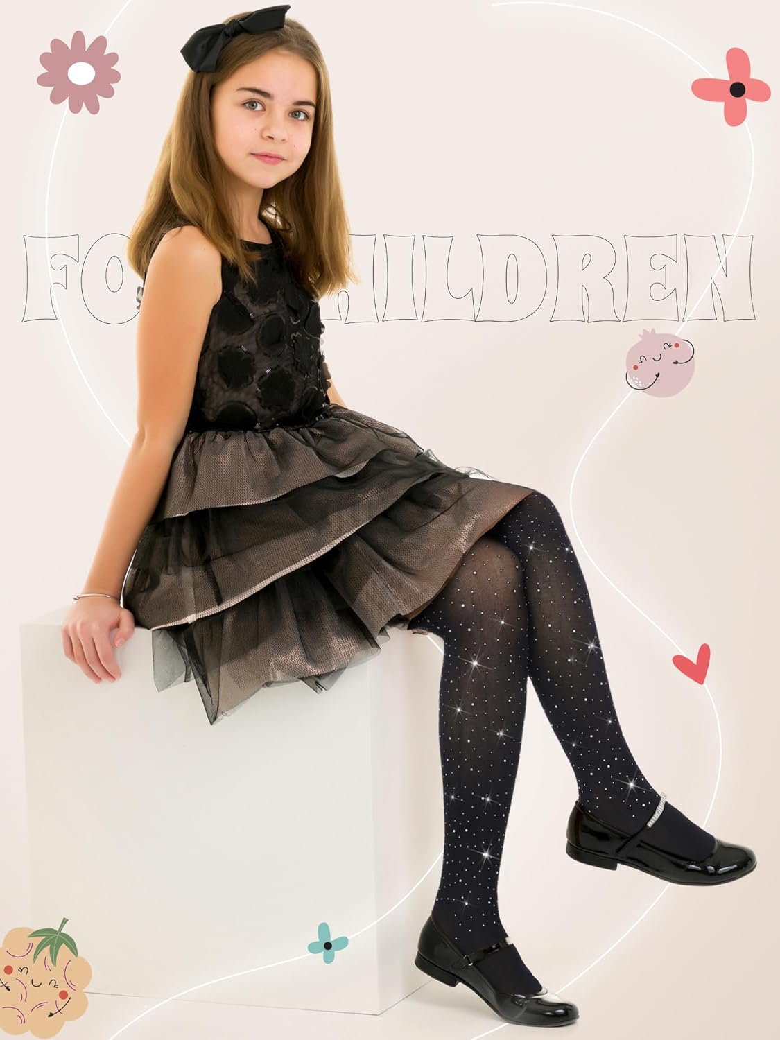 3 Pack Sparkle Rhinestone Tights Black White Nude Stockings for Dance Cosplay Party Accessories - Image 3