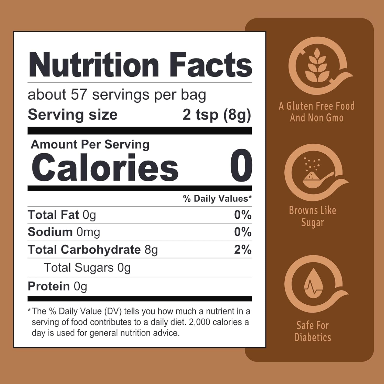 Health Garden Monk Fruit with Allulose Sweetener - Natural Plant-Based Sugar Alternative with Zero Calories - Ideal for Keto Diets, Gluten-Free, Vegan, and Non-GMO - 2.5lb