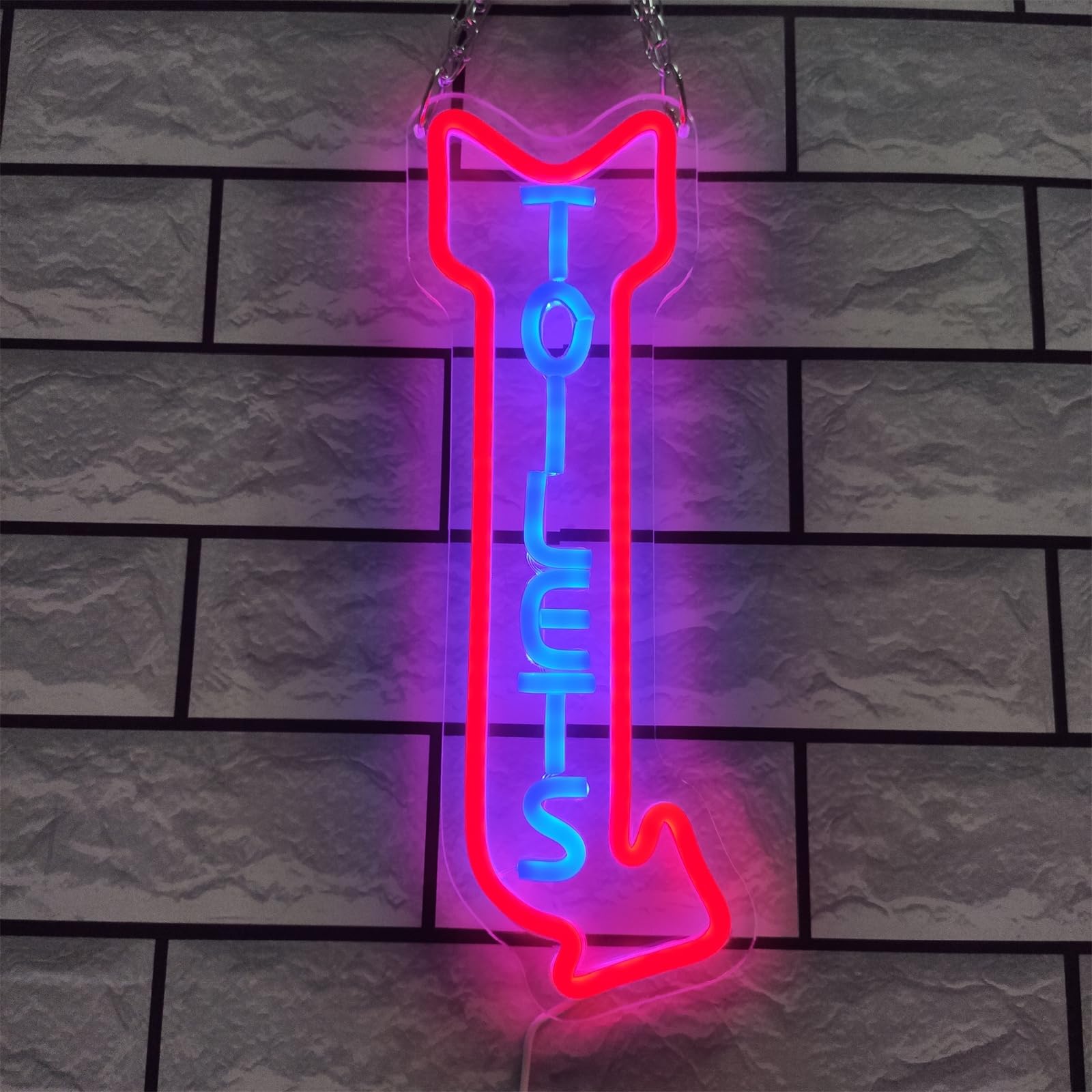 Cartel de neón con Flecha para el baño, Luces de neón LED Regulables con Control Remoto para baños de Tiendas, Carteles Decorativos para Paredes de hoteles y Discotecas,Right,50x19cm