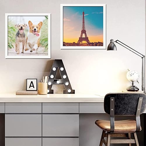 Vista 14 de Juego de 5 portarretratos de 10 x 14 pulgadas, marcos de fotos blancos de alta transparencia para galería de pared horizontal de escritorio vertical