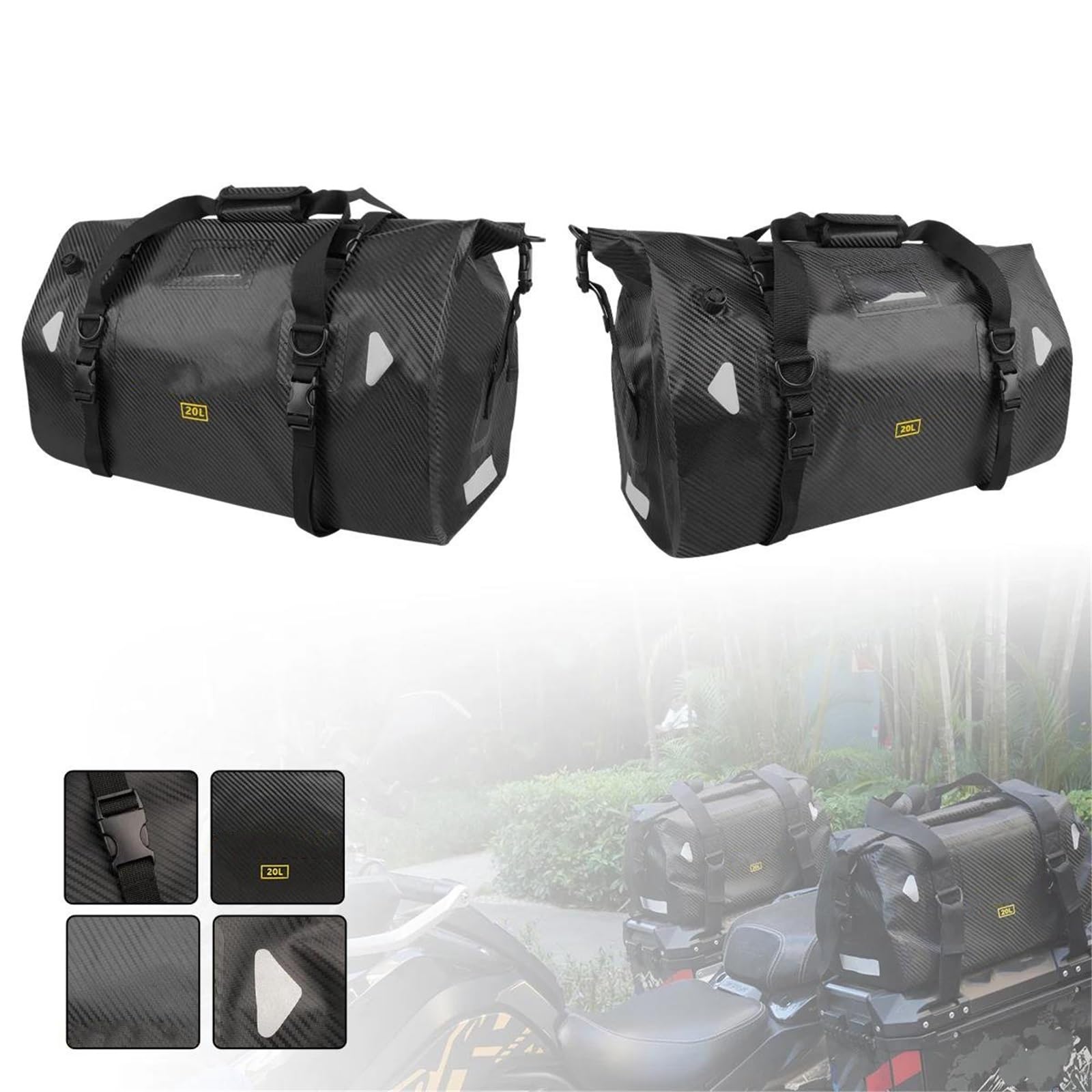 Reisebeutel Multifunktionale Motorrad-Topcase-Tasche, 20 L, Rücksitztasche, Kofferraumgepäck, Outdoor-Schultertasche
