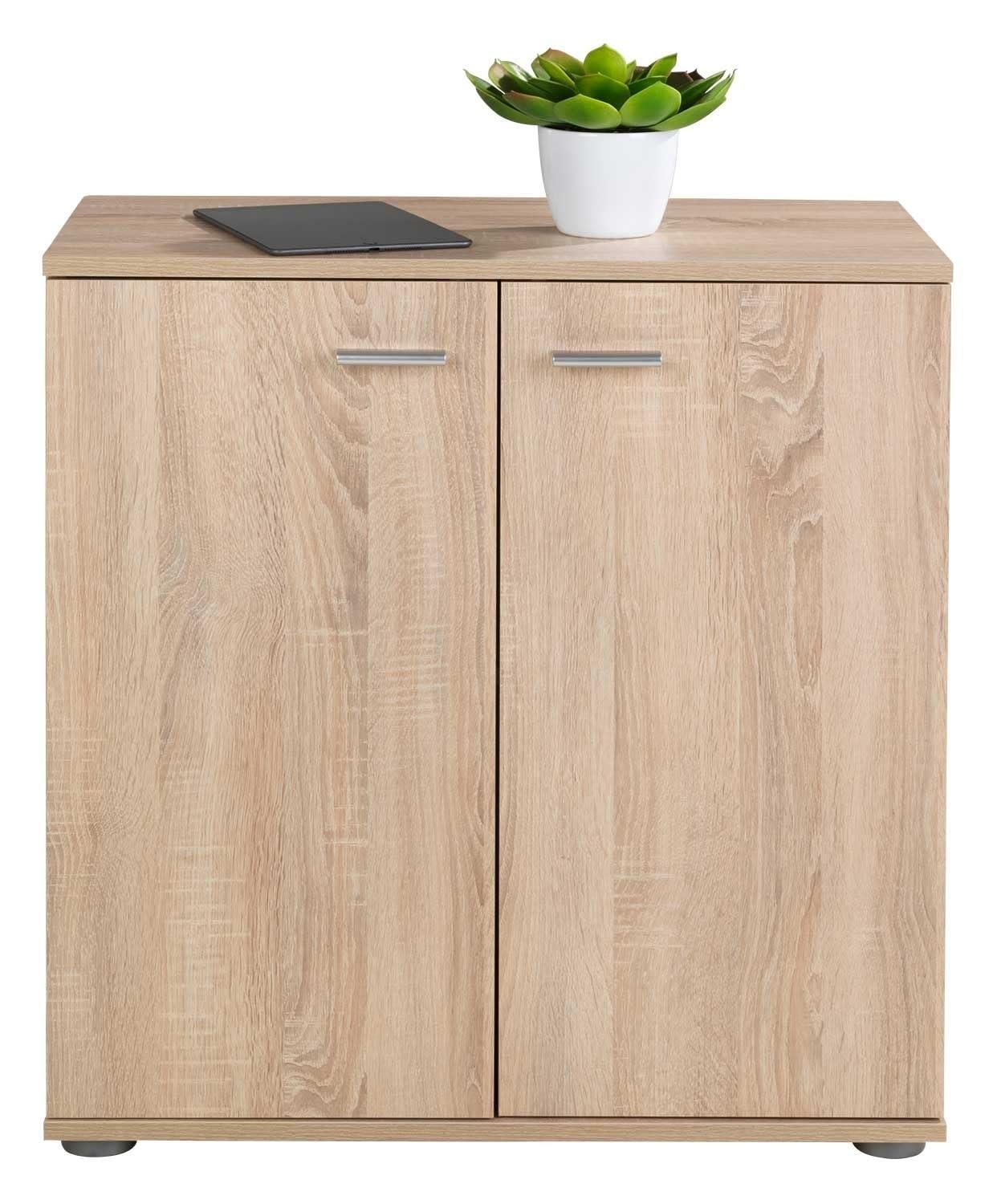 Kommode mit 2 Türen - Eiche Sonoma - 71 cm breit - Sideboard Mehrzweckschrank