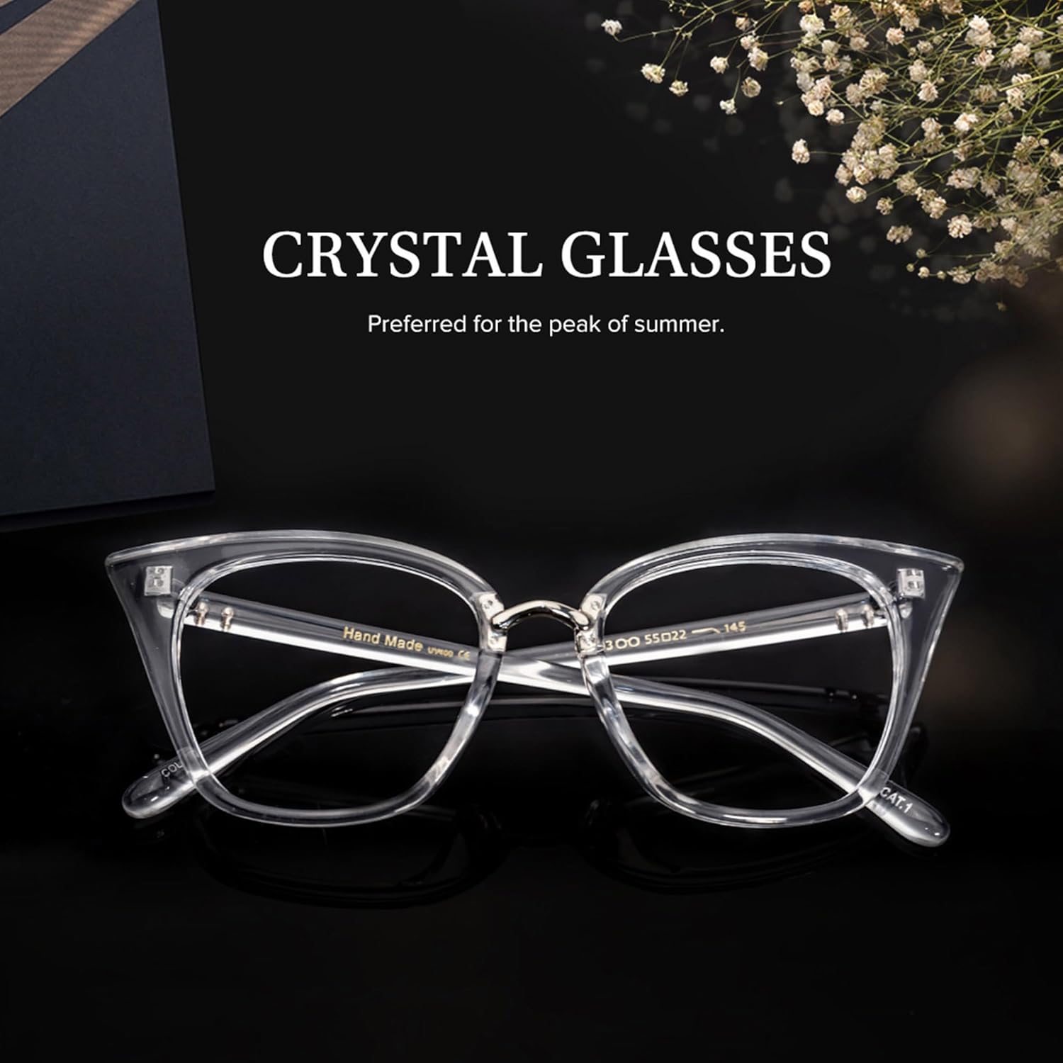 Zeelool Cat Eye Glasses Frame for Women Clear Lens Chandrika ZOP01899