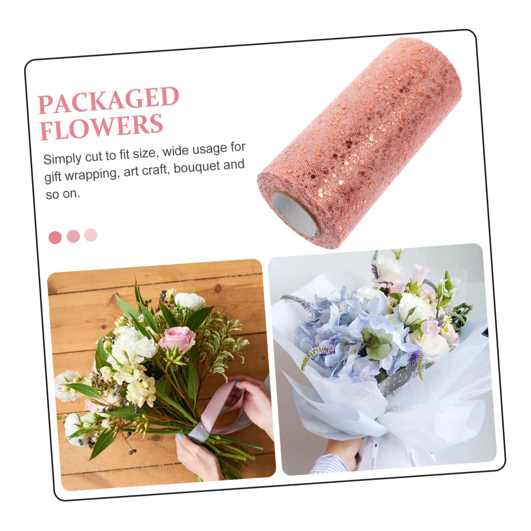 Bobine De Ruban,Rouleau De Ruban En Tulle à Paillettes Dorées, 60mm, 5Yards, Maille Douce, Gaze