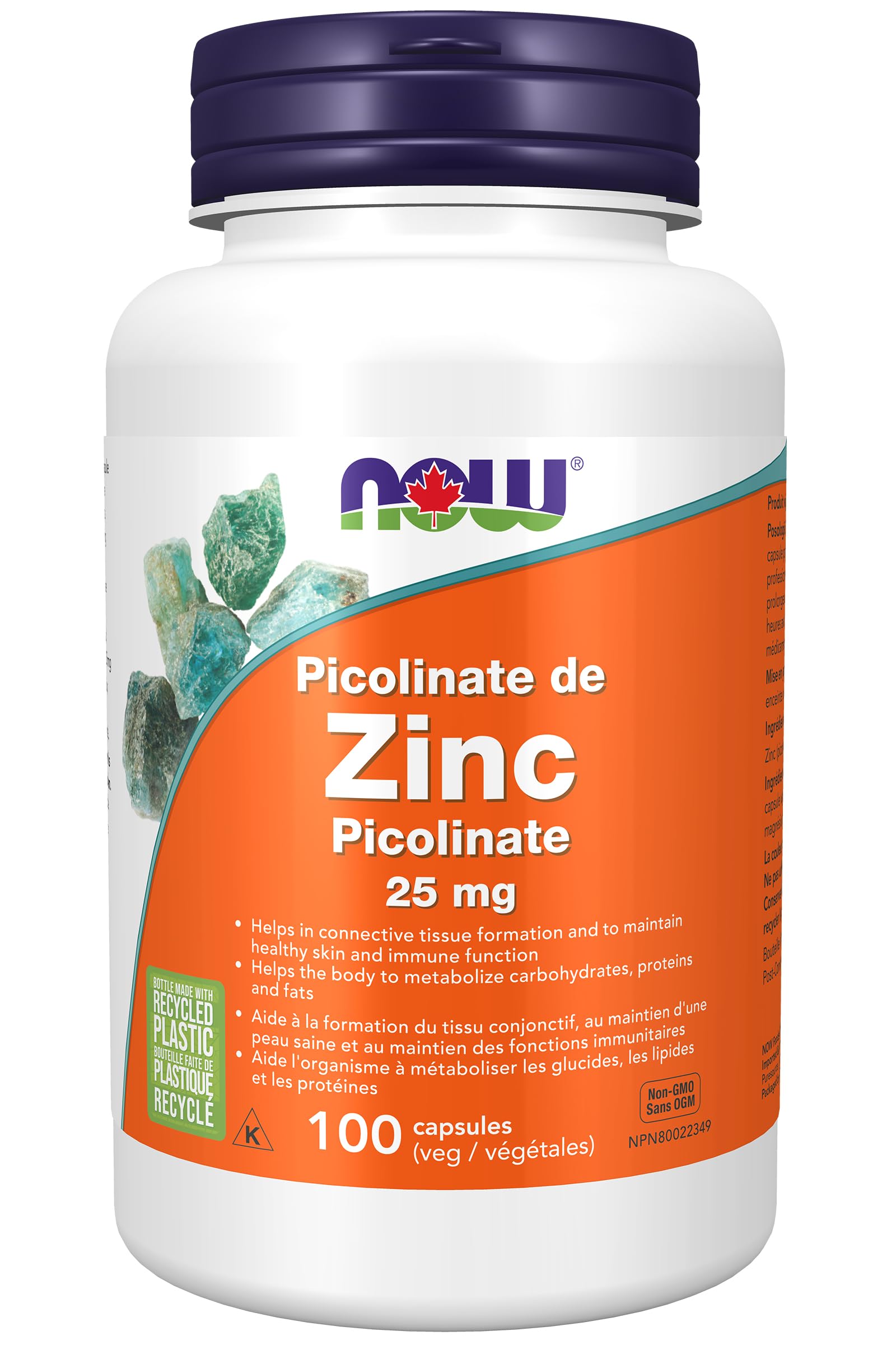 NOW Supplements, Zinc Picolinate 50 mg, Supports Enzyme Functions, Immune Support, 100 Veg Capsules