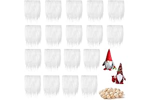 FFchuanhe 18-Pack Precut White Gnome Beards for DIY Crafts