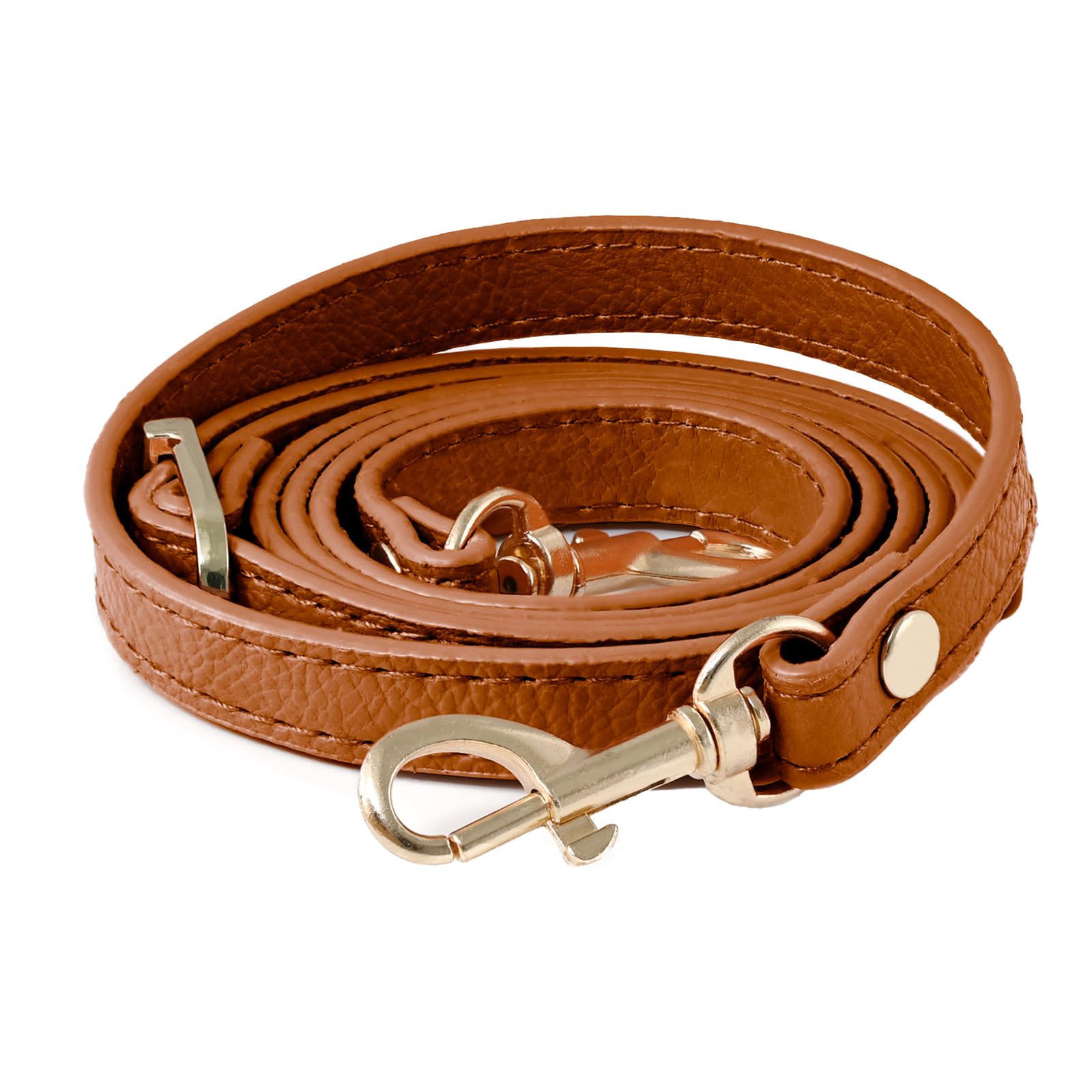Leather Straps Replacement for Handbags,Purse Strap, Purse Straps Crossbody Replacement Adjustable, Light Brown with gold buckle, Large