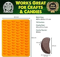 Vista 2 de Molde de silicona para dulces en forma de rodaja de naranja mandarina - media hoja