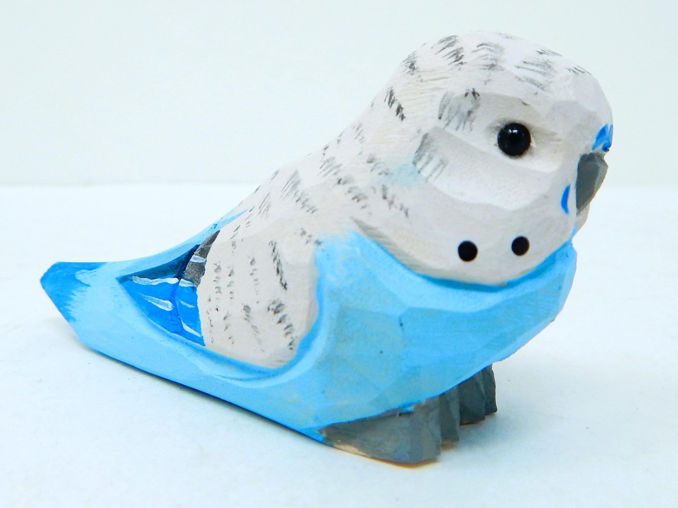 Amazon.co.jp: Selsela ブルーインコ 木製 置物 セキセイインコ 鳥 像
