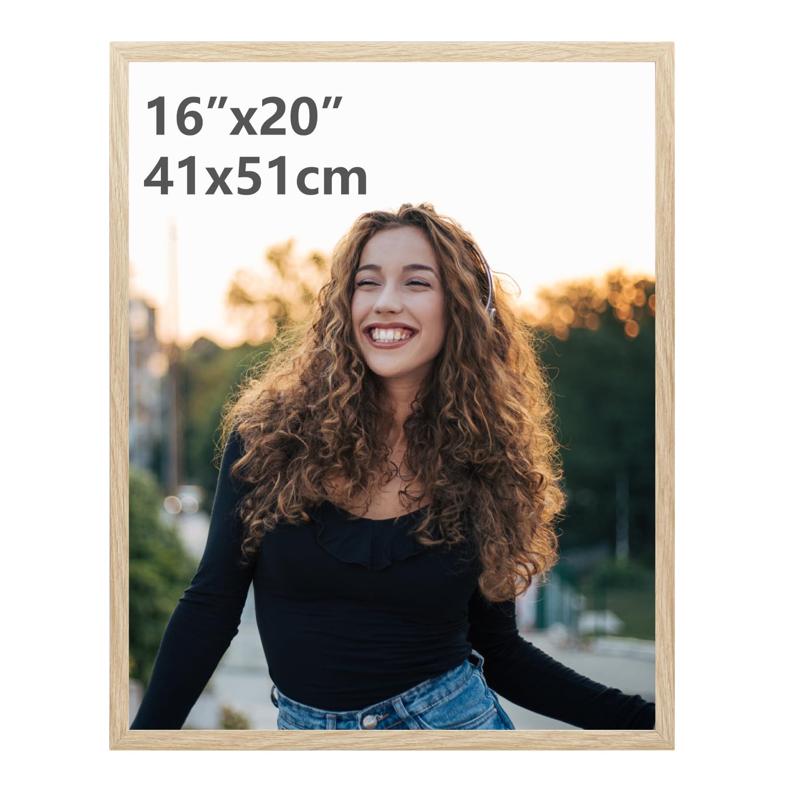 Ditwis 40x50 cm Picture Frame Wood Colour, Large Poster Frame for Horizontal or Vertical Wall Display in Living Room, Office, Gallery