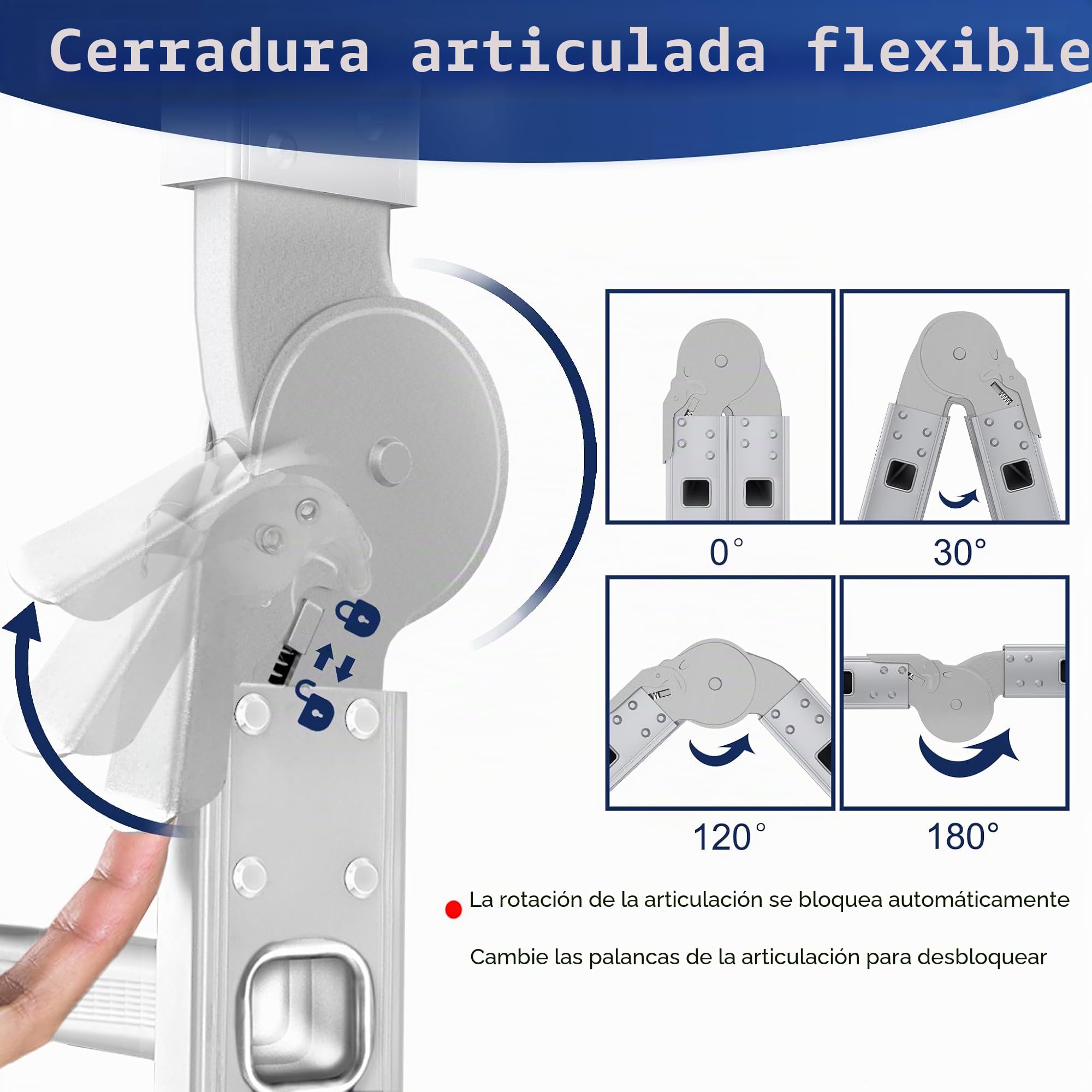 YRHome - Escalera multiusos 6 en 1, de aluminio, articulada, plegable, escalera de tijera, 340 cm, multifuncional, con plataforma, hasta 150 kg de capacidad, 4x3 peldaños, plateada
