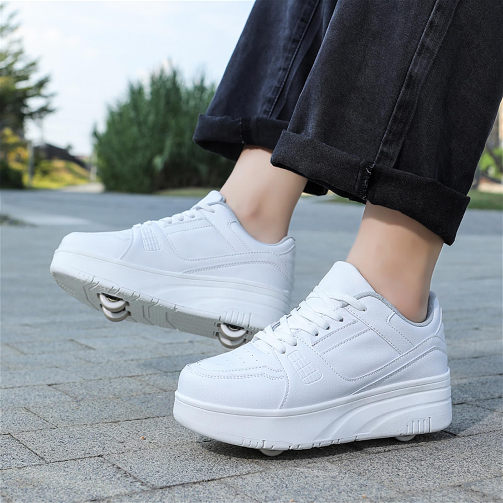 Mateju Scarpe con Rotelle Bambino Bambina Sportive Scarpe da Skateboard, Rotelle a Scomparsa Skateboard Sneakers Scarpe da Ginnastica da Pattini per Ragazzo e Ragazza 29-40 EU
