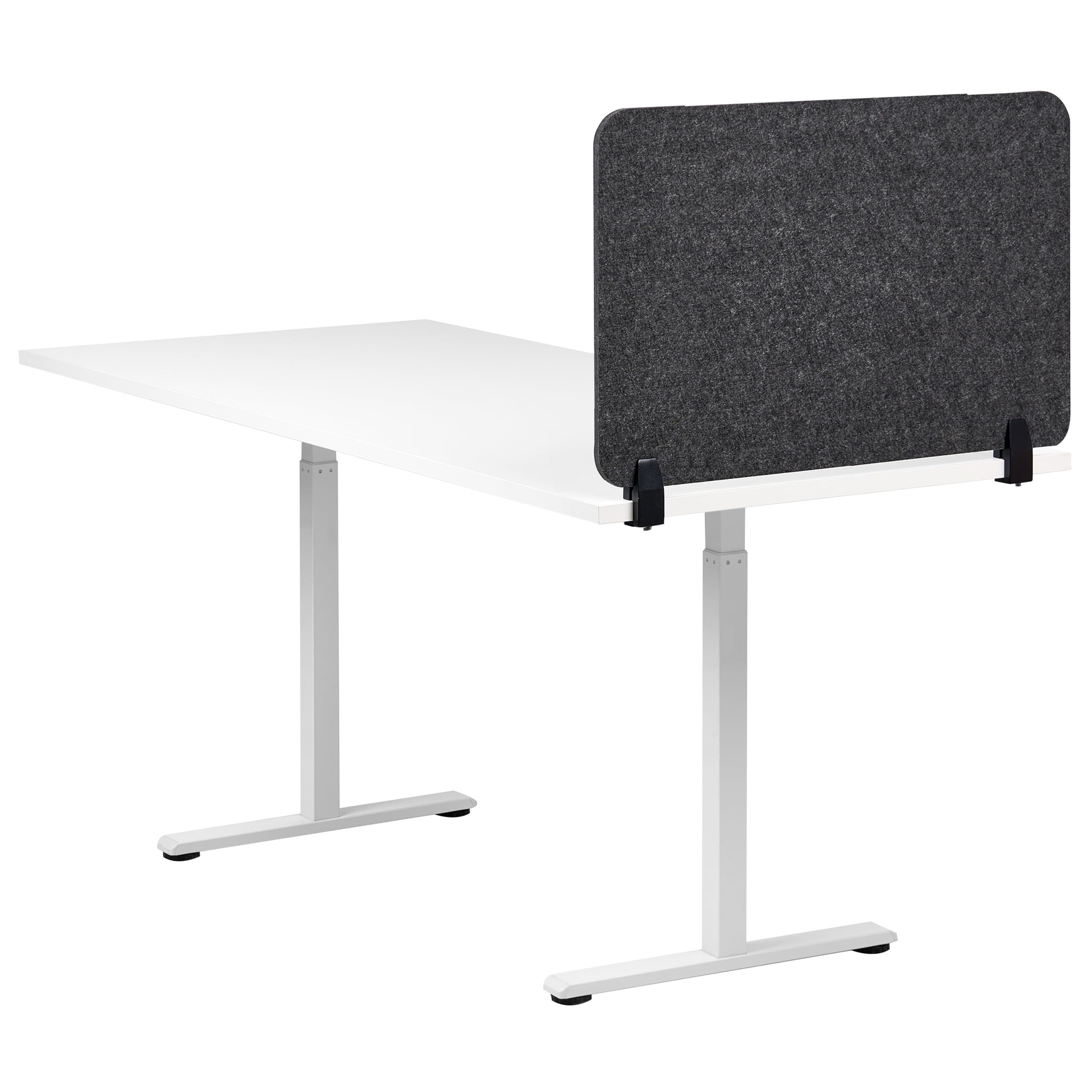 Beliani Séparateur de Bureau Panneau Synthétique Acoustique Tissu 80 x 50 cm Gris Foncé Split