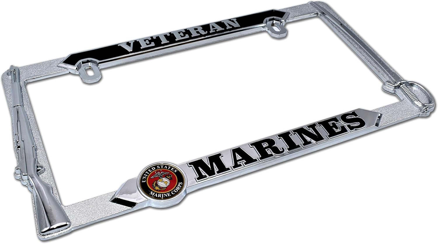 Elektroplate Officially Licensed – United States Marine Corps Veterans Chrome-Plated Metal Standard Size Premium 3D License Plate Frame Tag Holder for Cars/SUVs/Trucks Weather-Proof Auto Accessory