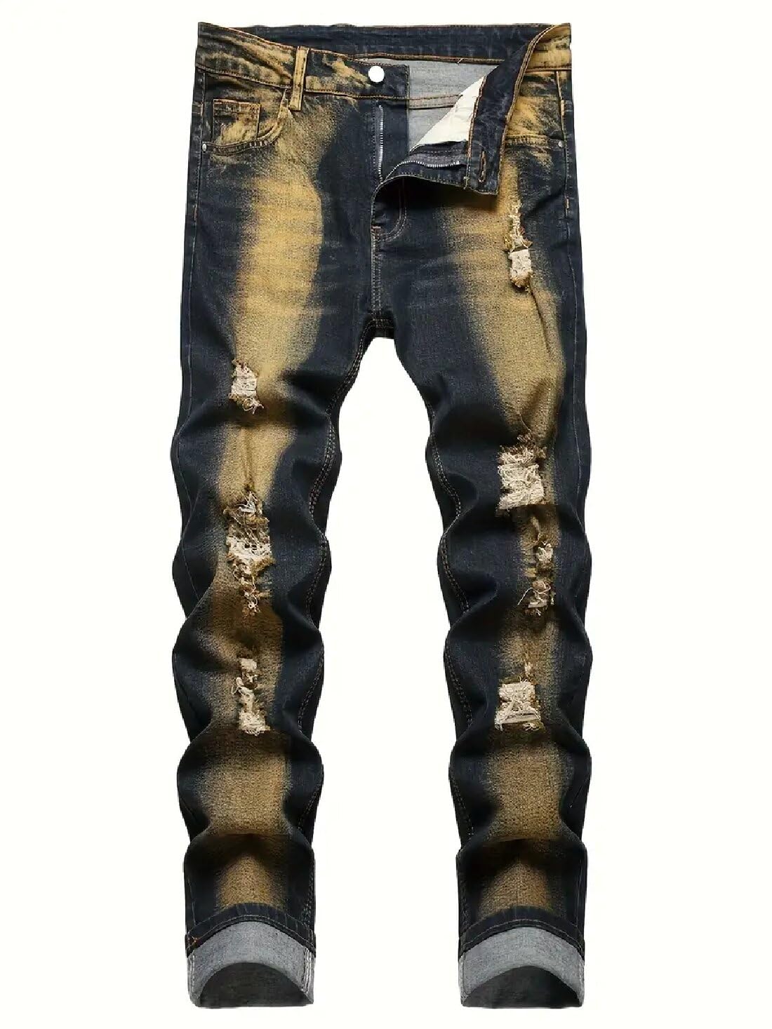 NOVOCCT Men’s Skinny Stretch Jeans, Slim Fit Distressed Ripped Pants Fashion Skinny Jeans for Men