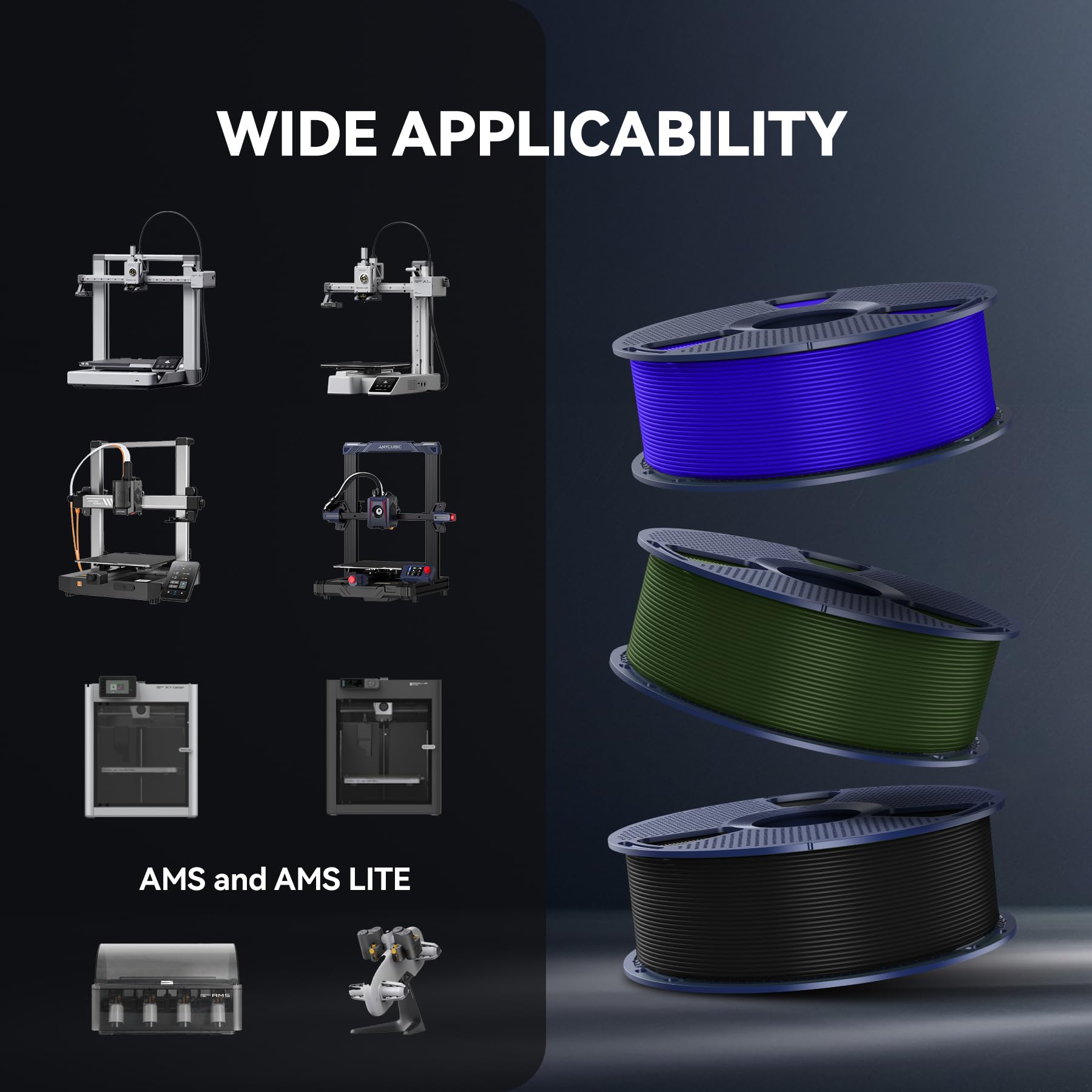 SUNLU 10KG High Speed PLA+2.0 Filament 1.75 Schwarz, PLA Plus 2.0 Filament | 600mm/s Hochgeschwindigkeits Filament PLA+ 2.0, Hohe Zähigkeit & Schlagfestigkeit, 10-Spulen Schwarz