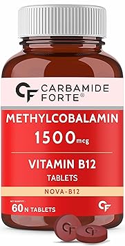 Carbamide Forte Vitamin B12 Supplements - Methylcobalamin 1500mcg Vitamin b12 tablets| B12 supplement for men & Women | Active form of b12-60 Tablets - image, photos