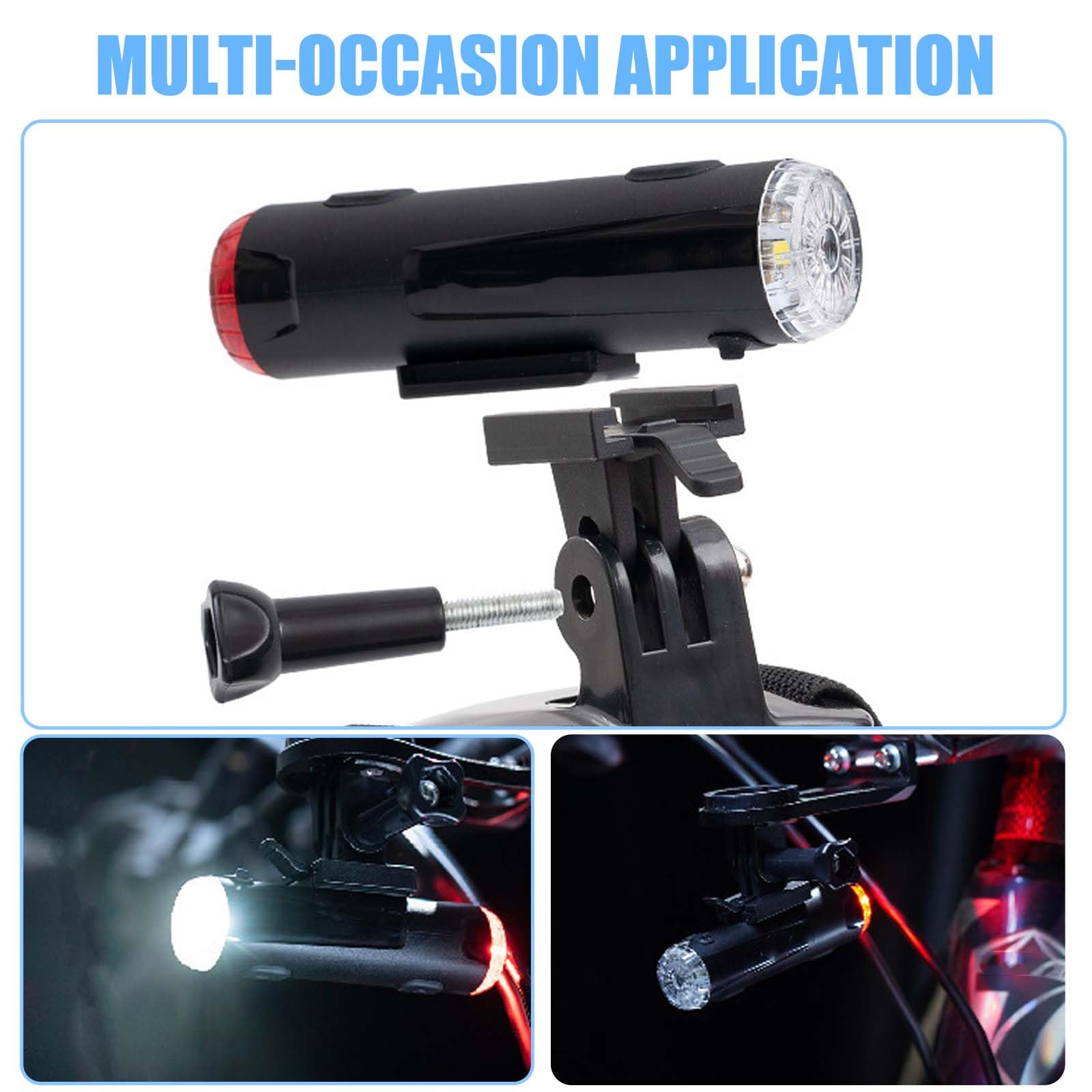 Luce Per Casco Bici Ricaricabile USB - 200 Lumen Anteriore/Posteriore - Impermeabile IP66 - 5 Livelli Luminosità - Foto 8