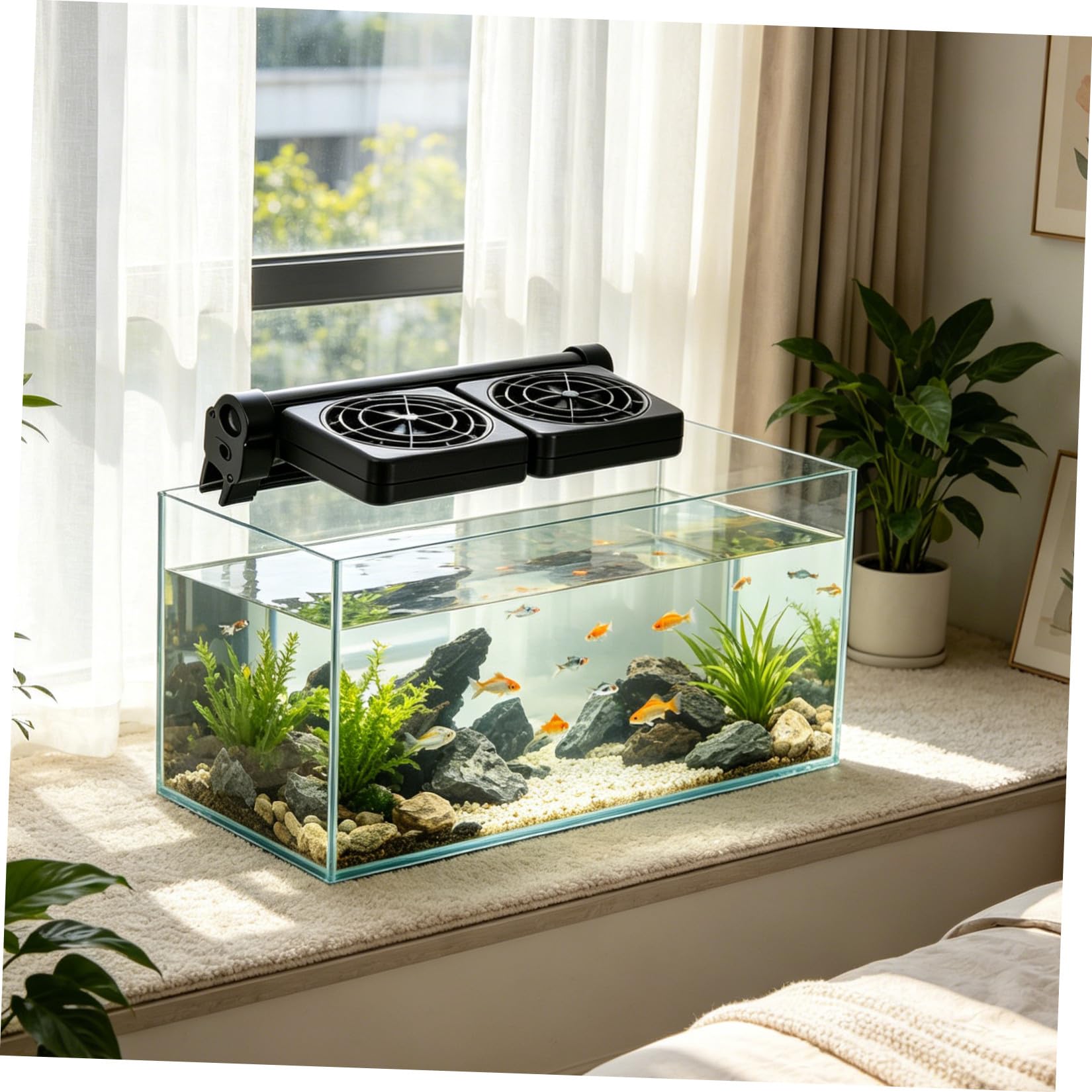 Ventilador para Acuario de 2 Cabezales, Silencioso, 2 X 1, 9w, Abs