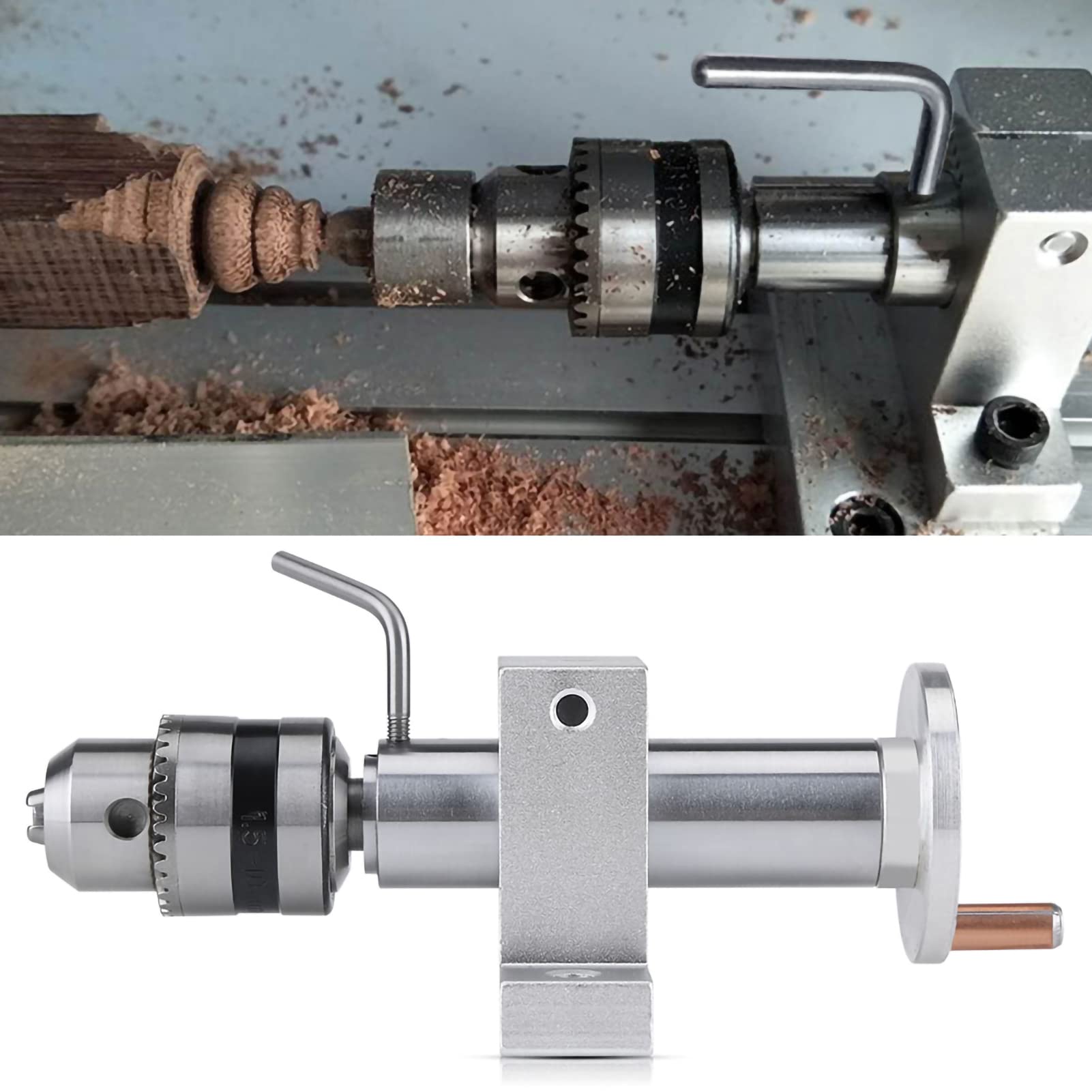Centro giratorio en vivo preciso con llave llave, para la mini máquina de torno de bricolaje de la carpintería