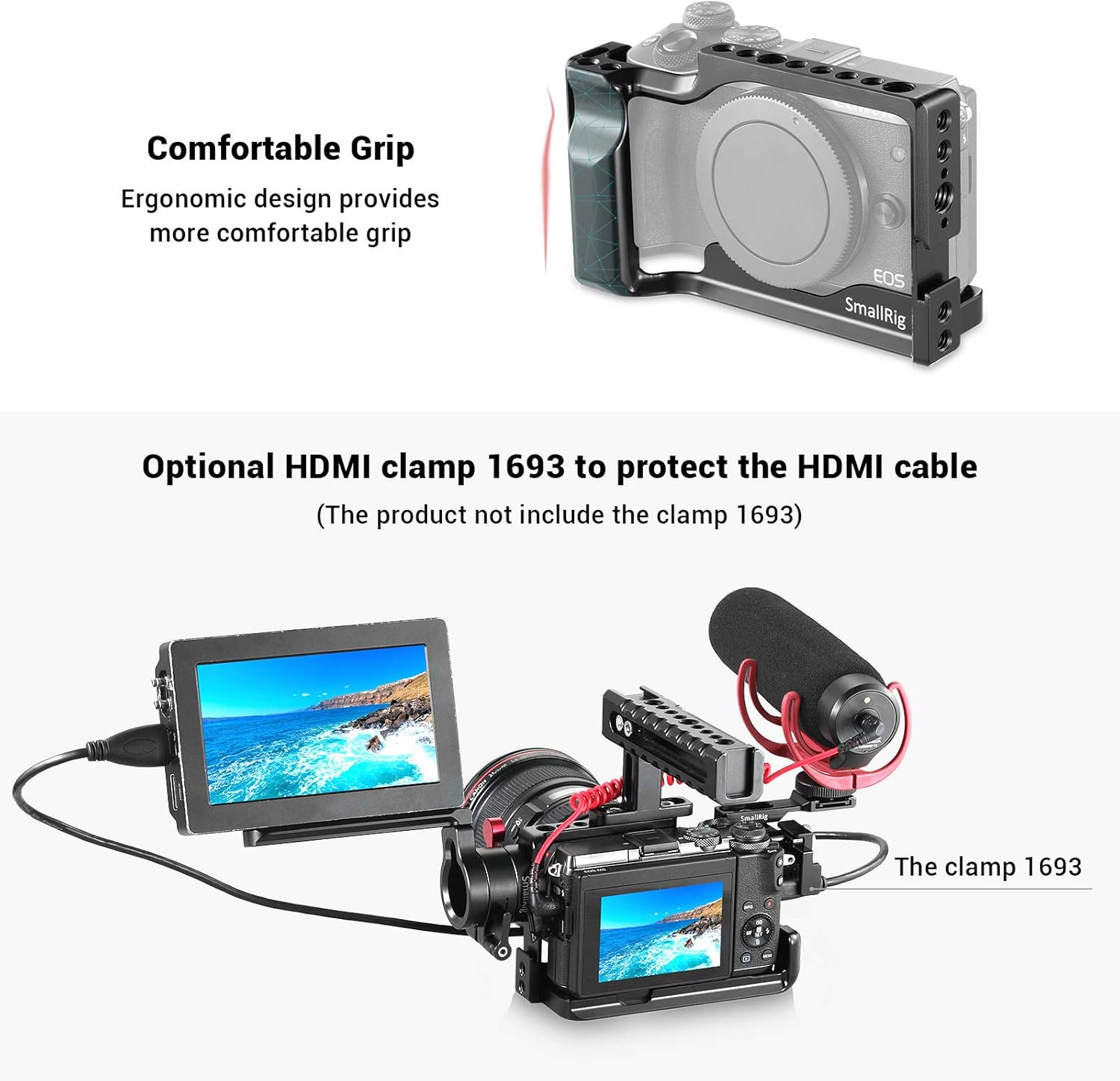 Flash Deals - 70% OFF SMALLRIG Cage for Canon EOS M3 and M6 with Built-in Cold Shoe and NATO Rail(Not Compatible with M6 Mark II) - 2130